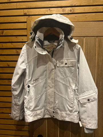 Surfanic Vintage White Striped Ski/Snowboard Jacket