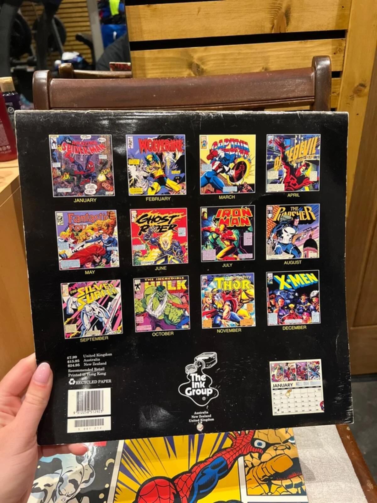 Vintage 1995/2003 Marvel Super Heroes Comic Calendar Bundle (2)