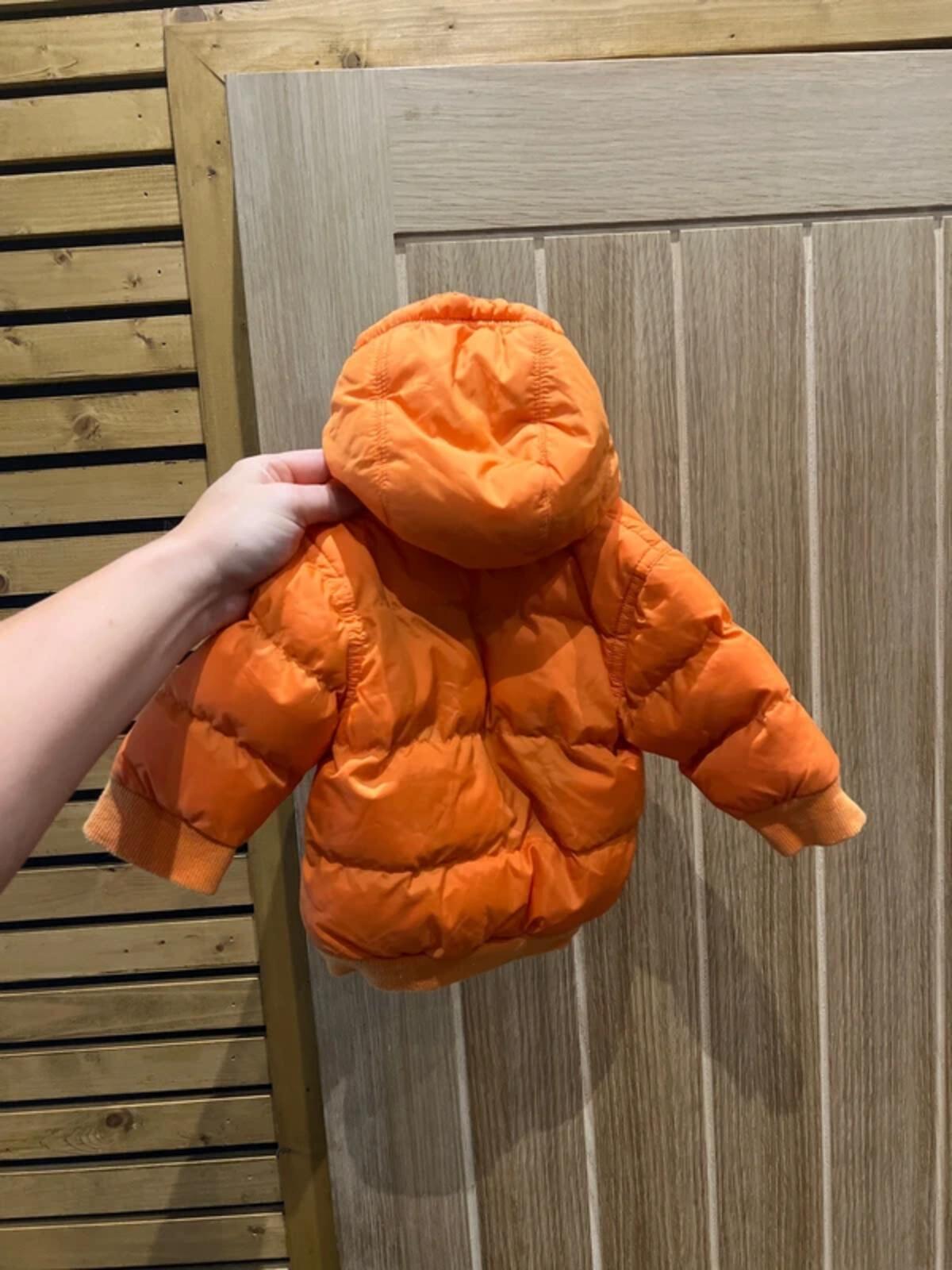 Timberland Baby Orange Hooded Puffer Jacket 3m