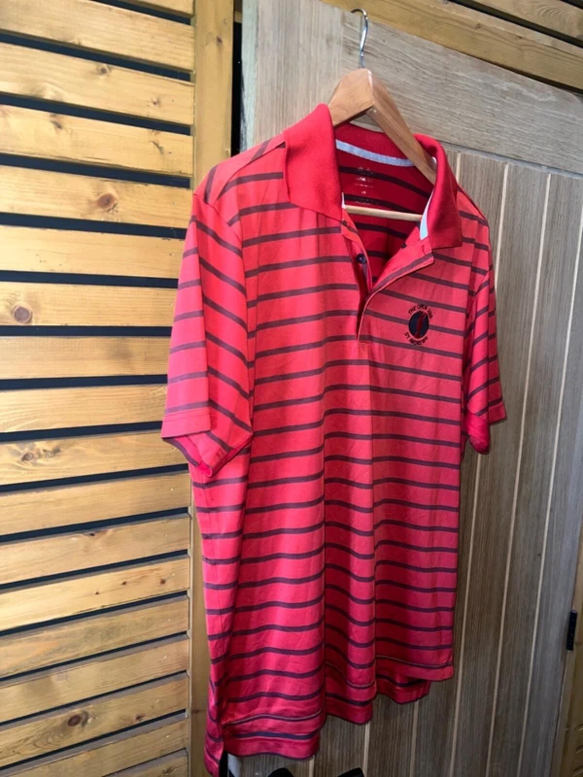 Adidas Golf 2010 The Open St Andrews Red Striped Polo Shirt