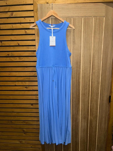 Tommy Hilfiger Blue Pleated Rib Tank Dress XL NEW