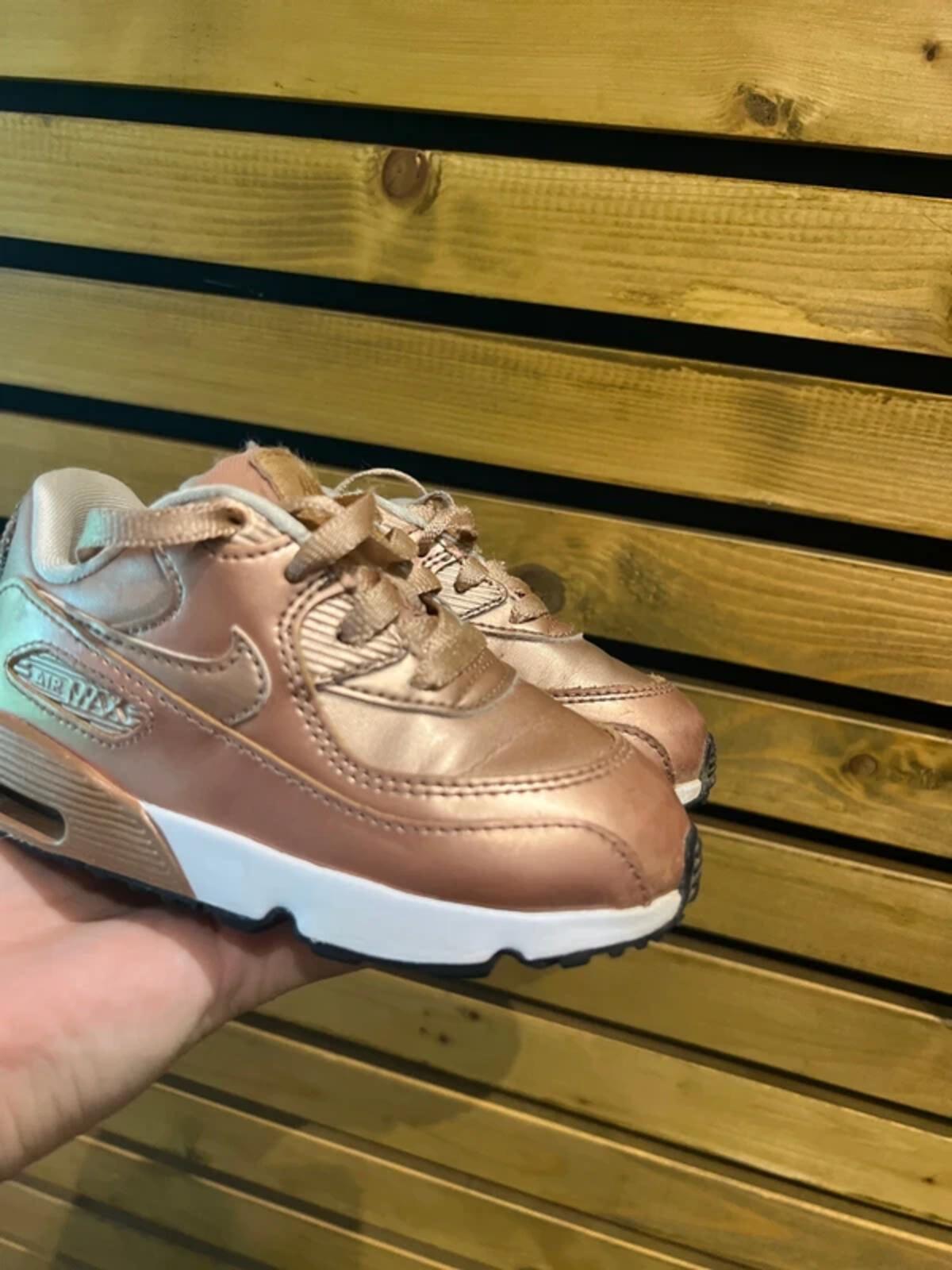 Nike Air Max 90 Rare SE Rose Gold Leather Trainers UK7.5