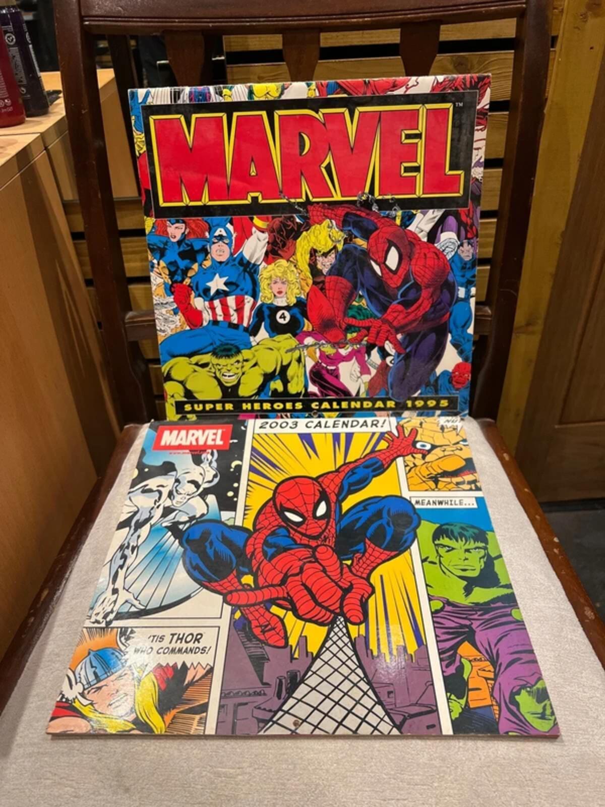 Vintage 1995/2003 Marvel Super Heroes Comic Calendar Bundle (2)