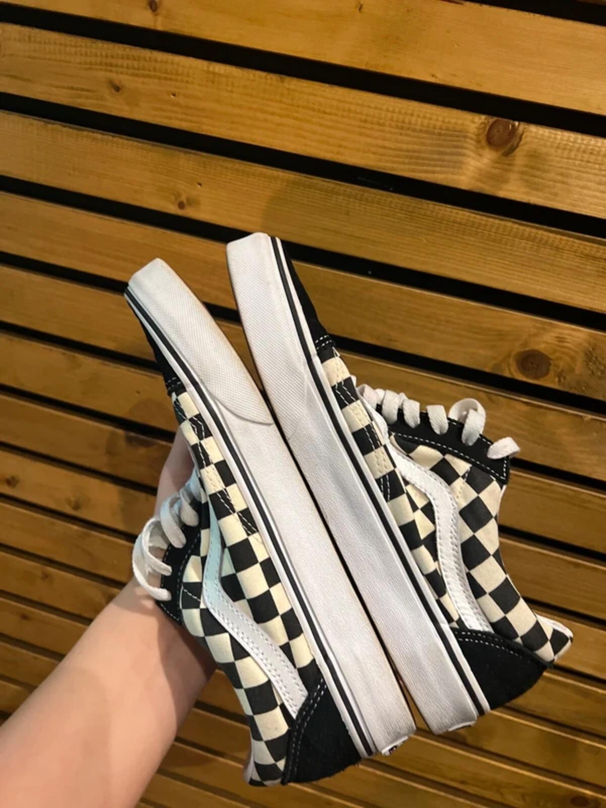 Vans Old Skool Checkerboard Black & White Trainers UK6