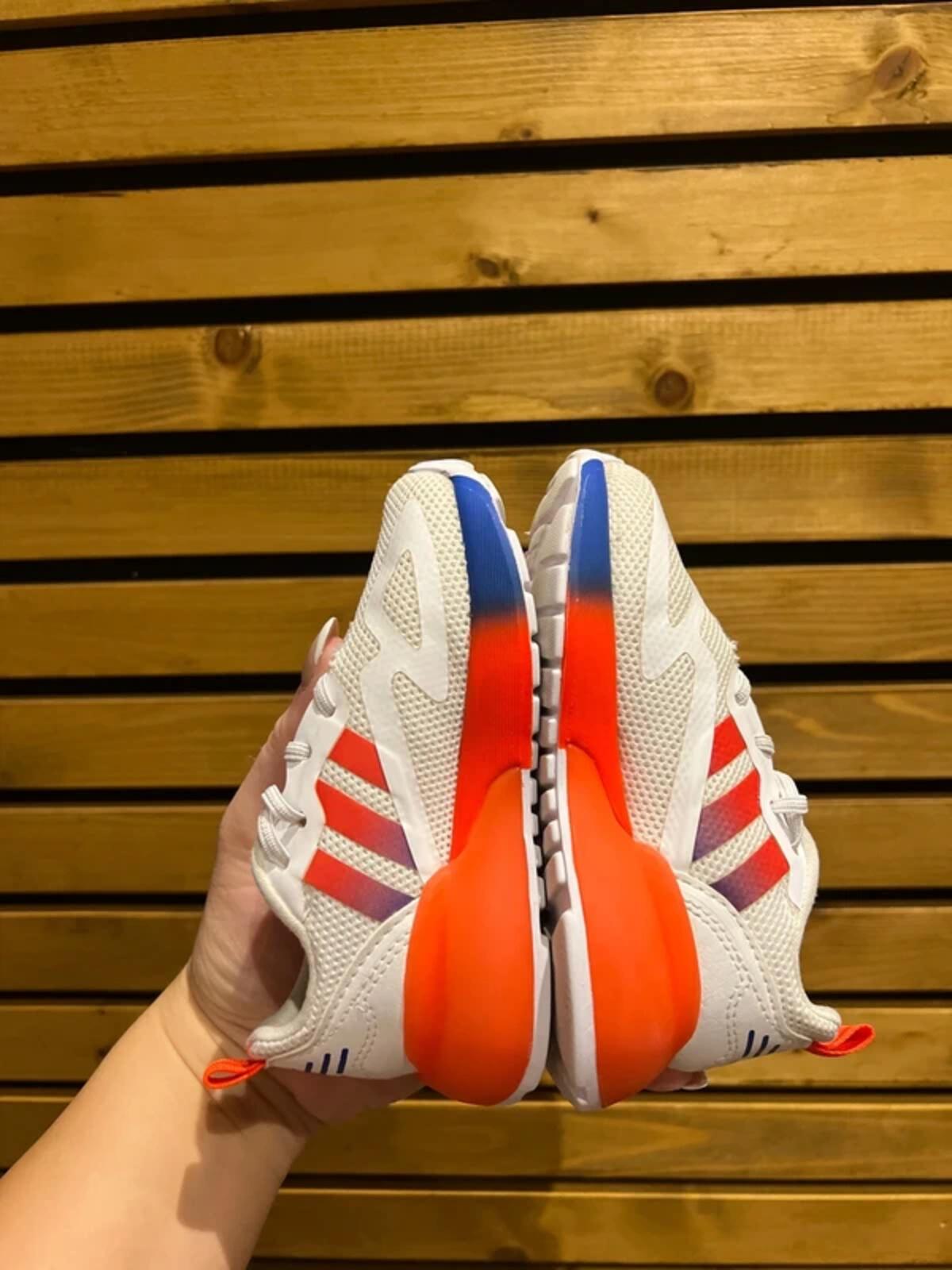 Adidas Originals ZX 2K Boost White Orange Trainers UK 6K