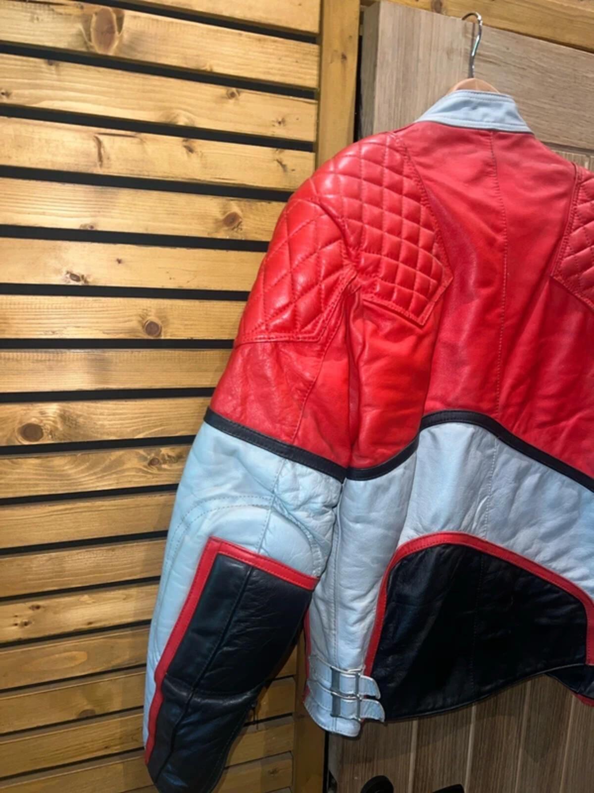 Vintage Interstate Cow Hide Leather Biker Racer Jacket