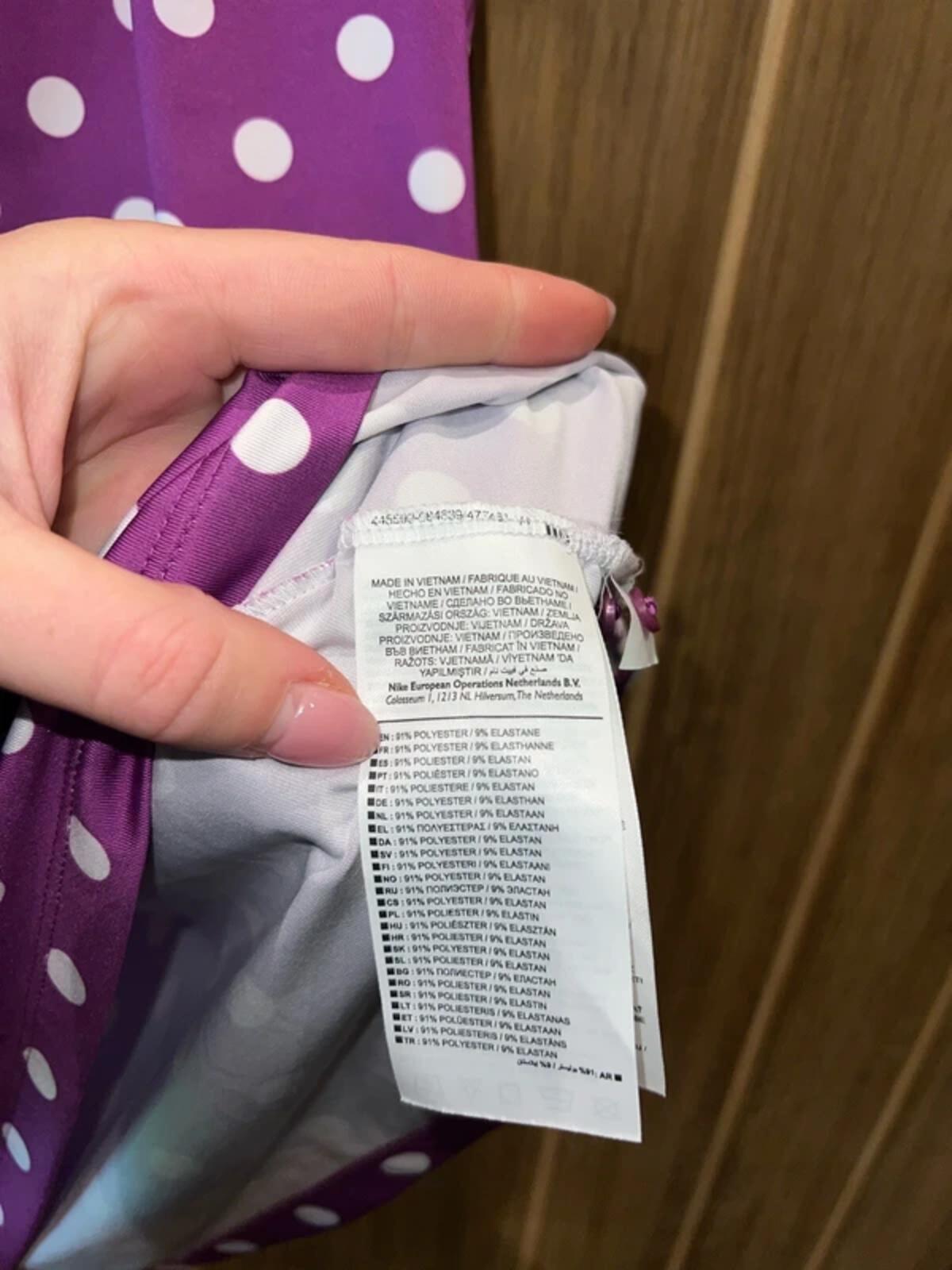Nike Golf Dri Fit Purple Polka Dot Polo Vest Top L
