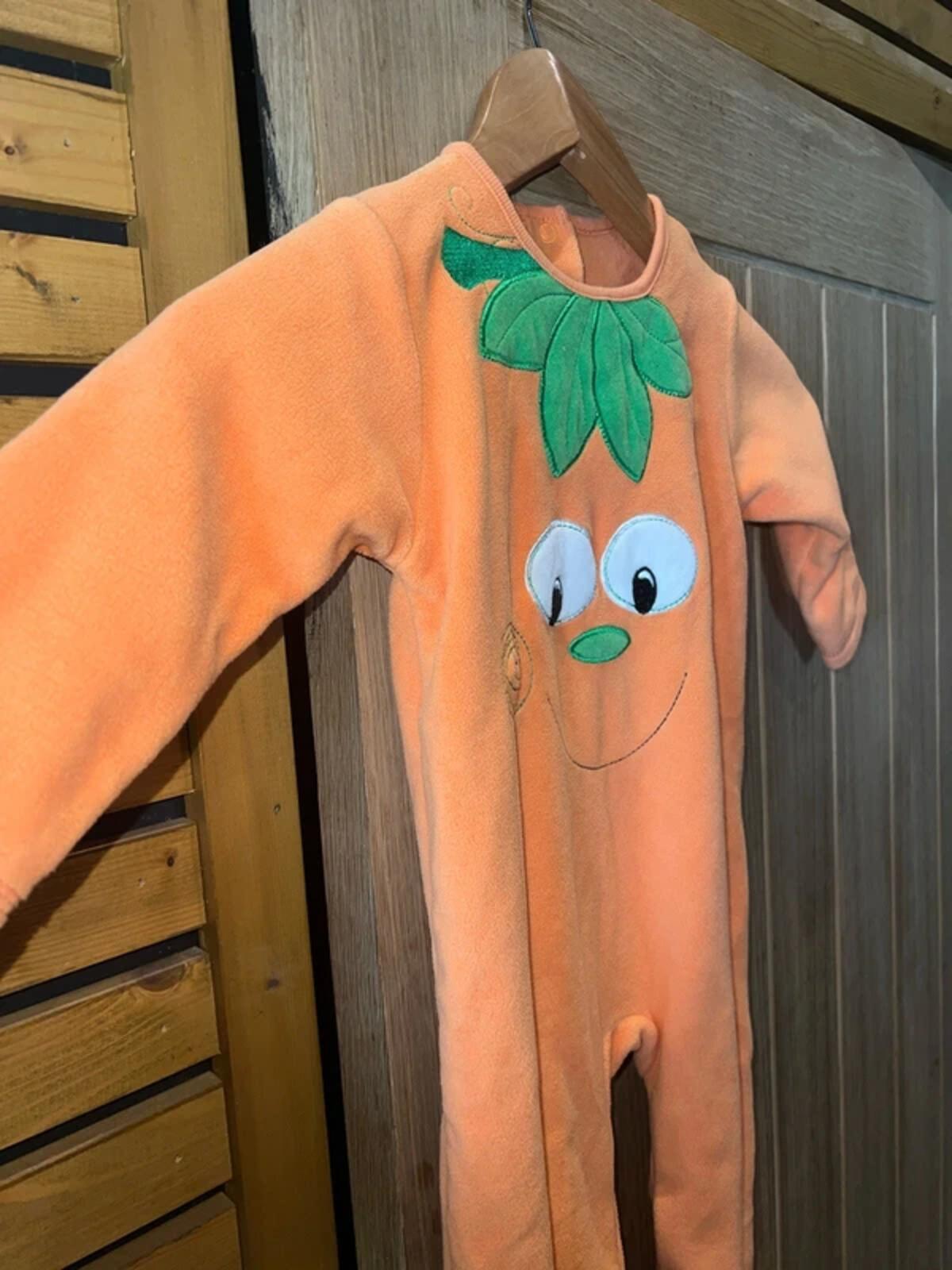 Pumpkin Halloween Fleece Babygrow & Bib Fancy Dress 9-12M