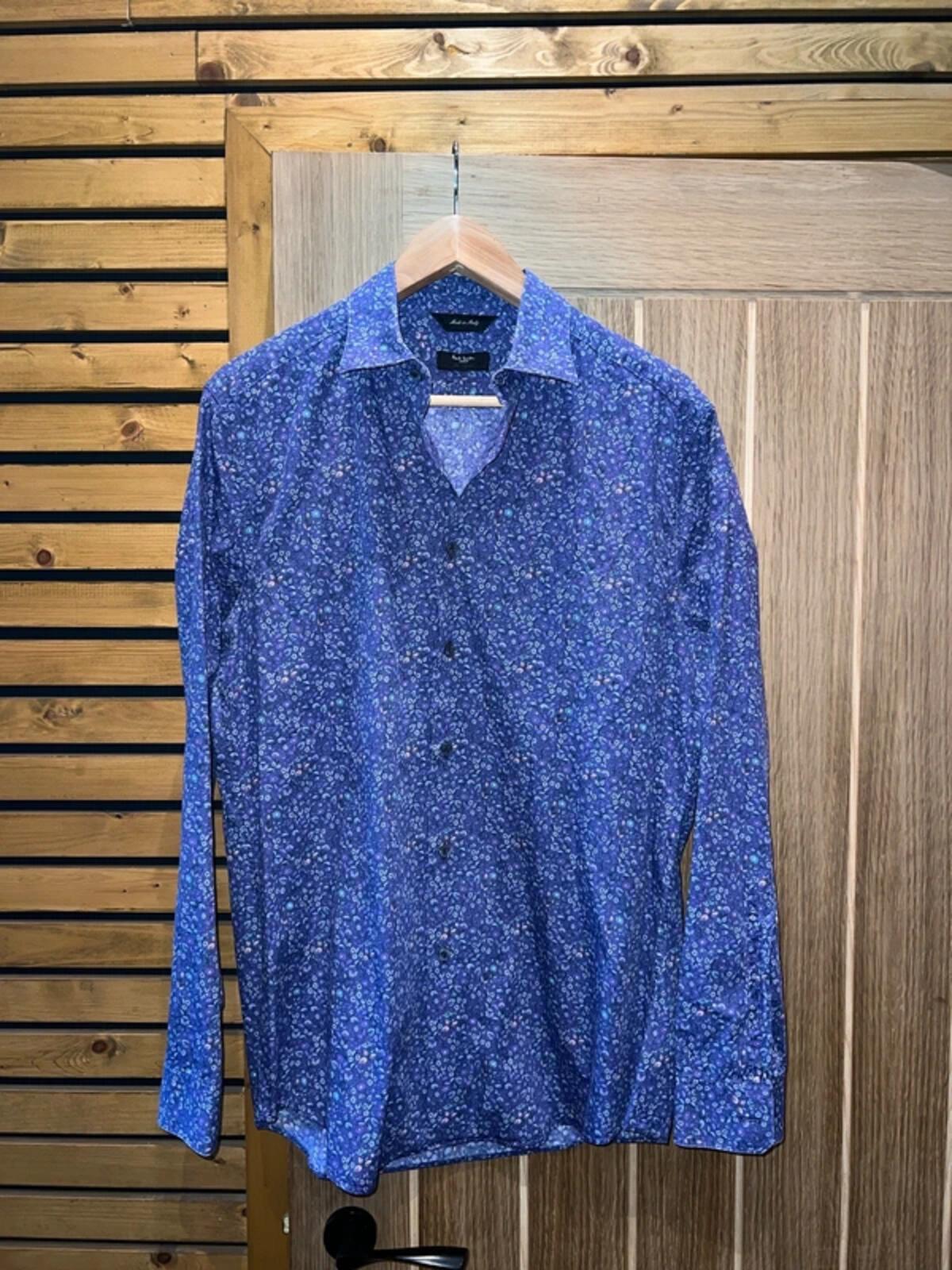 Paul Smith Indigo Byard Ditsy Print Shirt M
