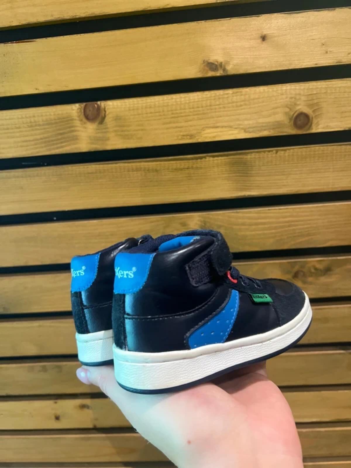 Kickers Navy Blue Mid Trainers UK4