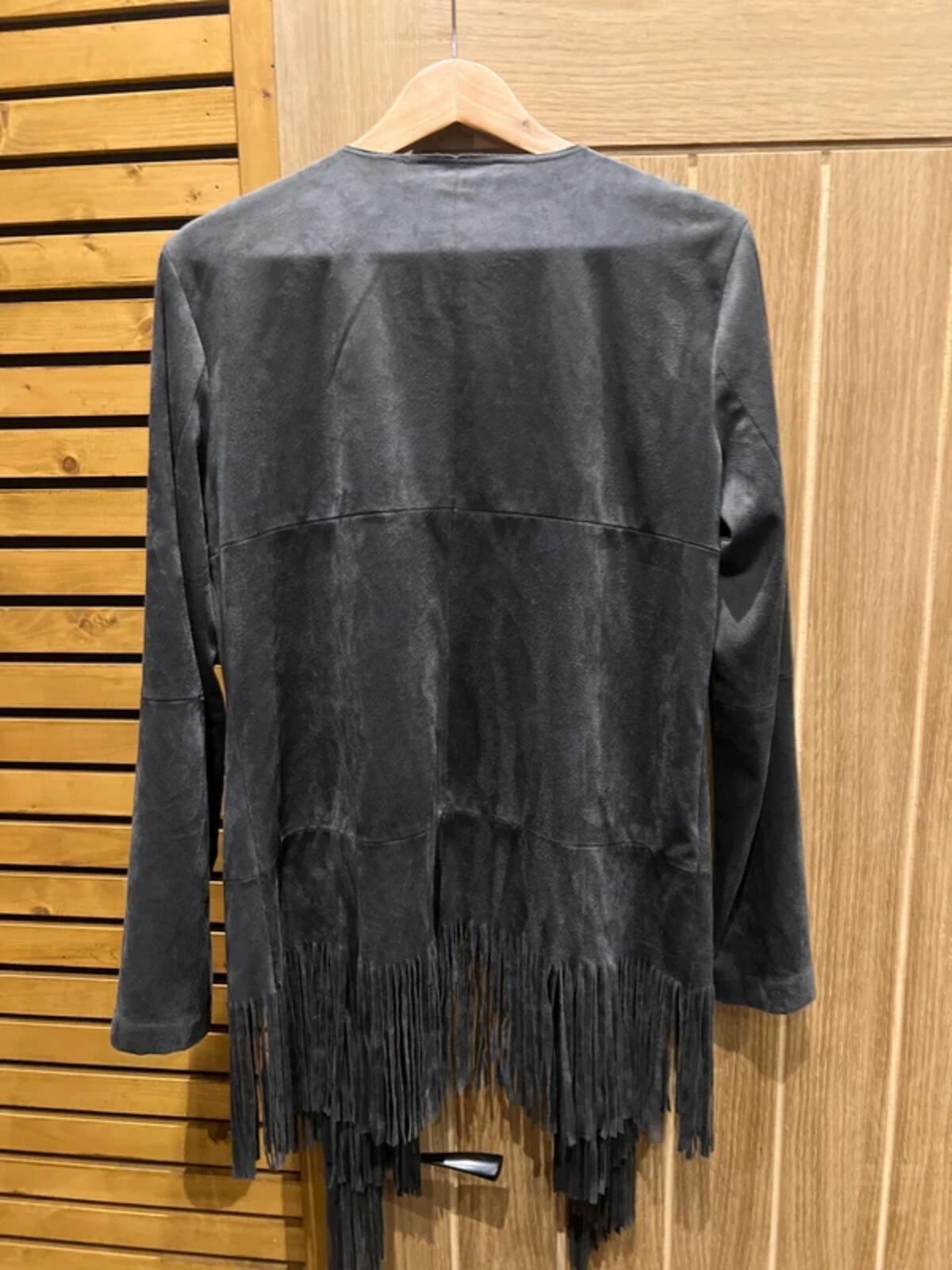 ONLY Suede Effect Fringed Jacket L