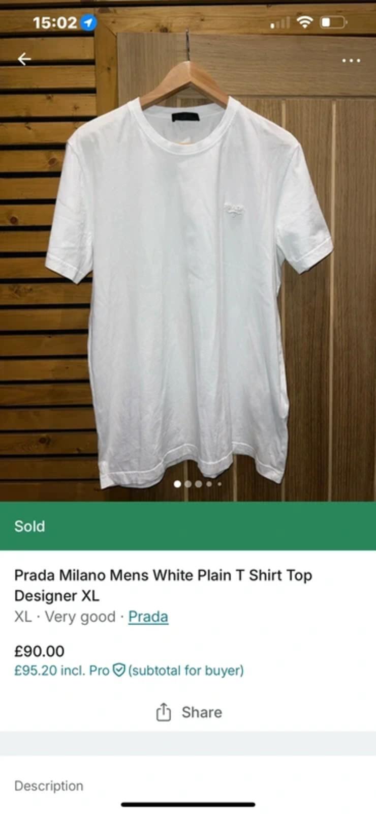Prada Milano Designer White Plain T-Shirt