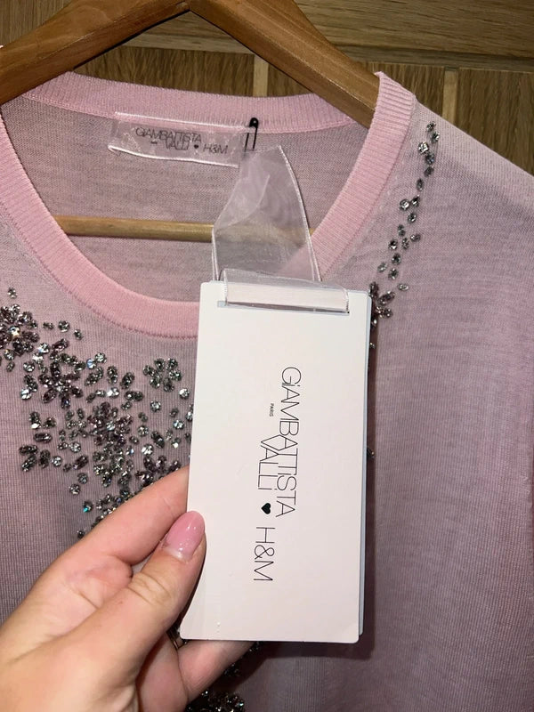 Giambattista Valli x H&M Pink Merino Wool Jumper NEW