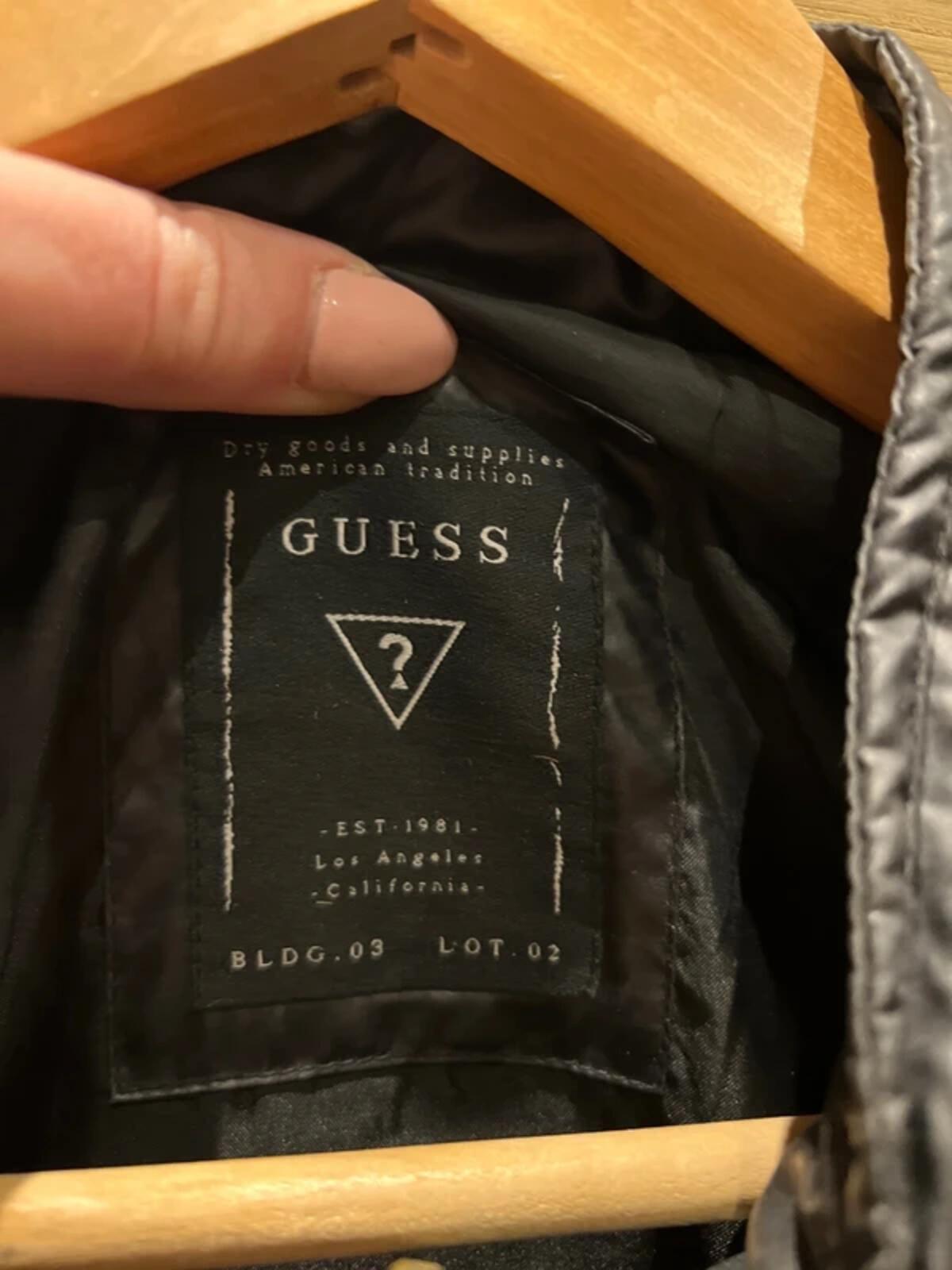GUESS Faux Leather Quilted Biker Jacket L