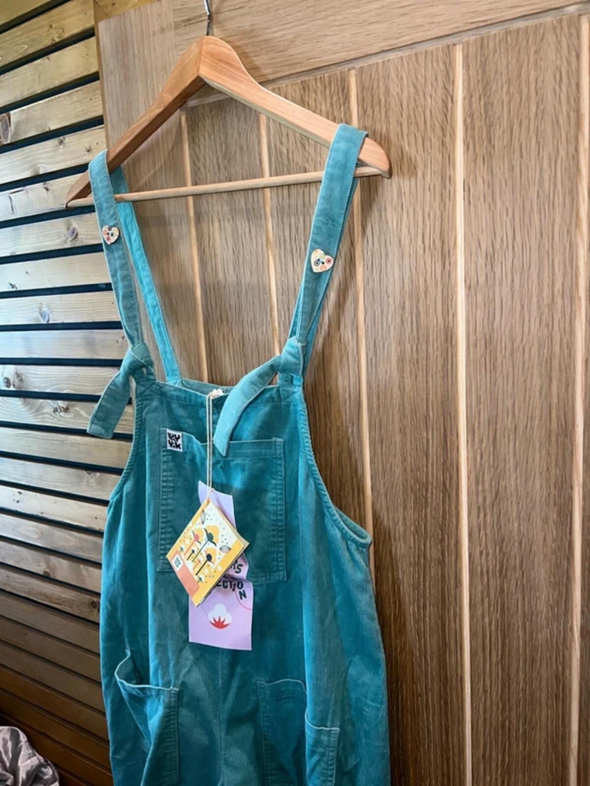 Lucy & Yak Turquoise Corduroy Dungarees 10L NEW
