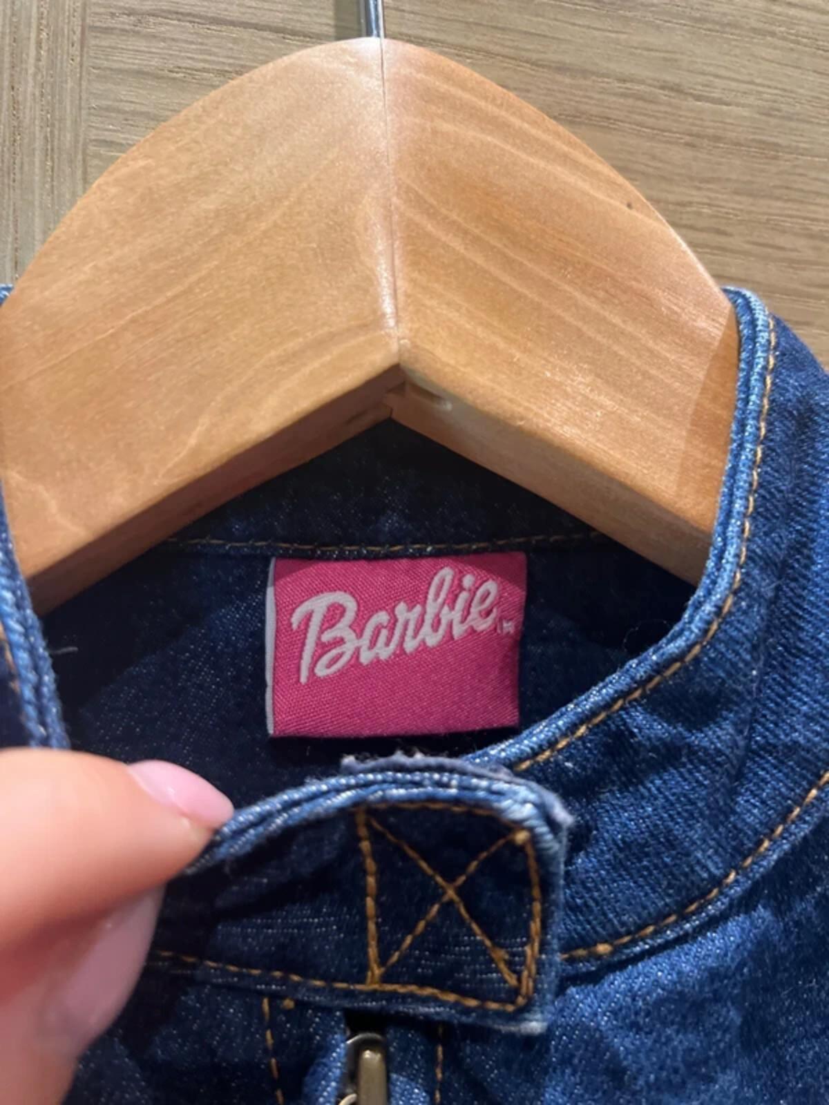 Vintage Barbie Denim Zip Biker Vest 6-7Y