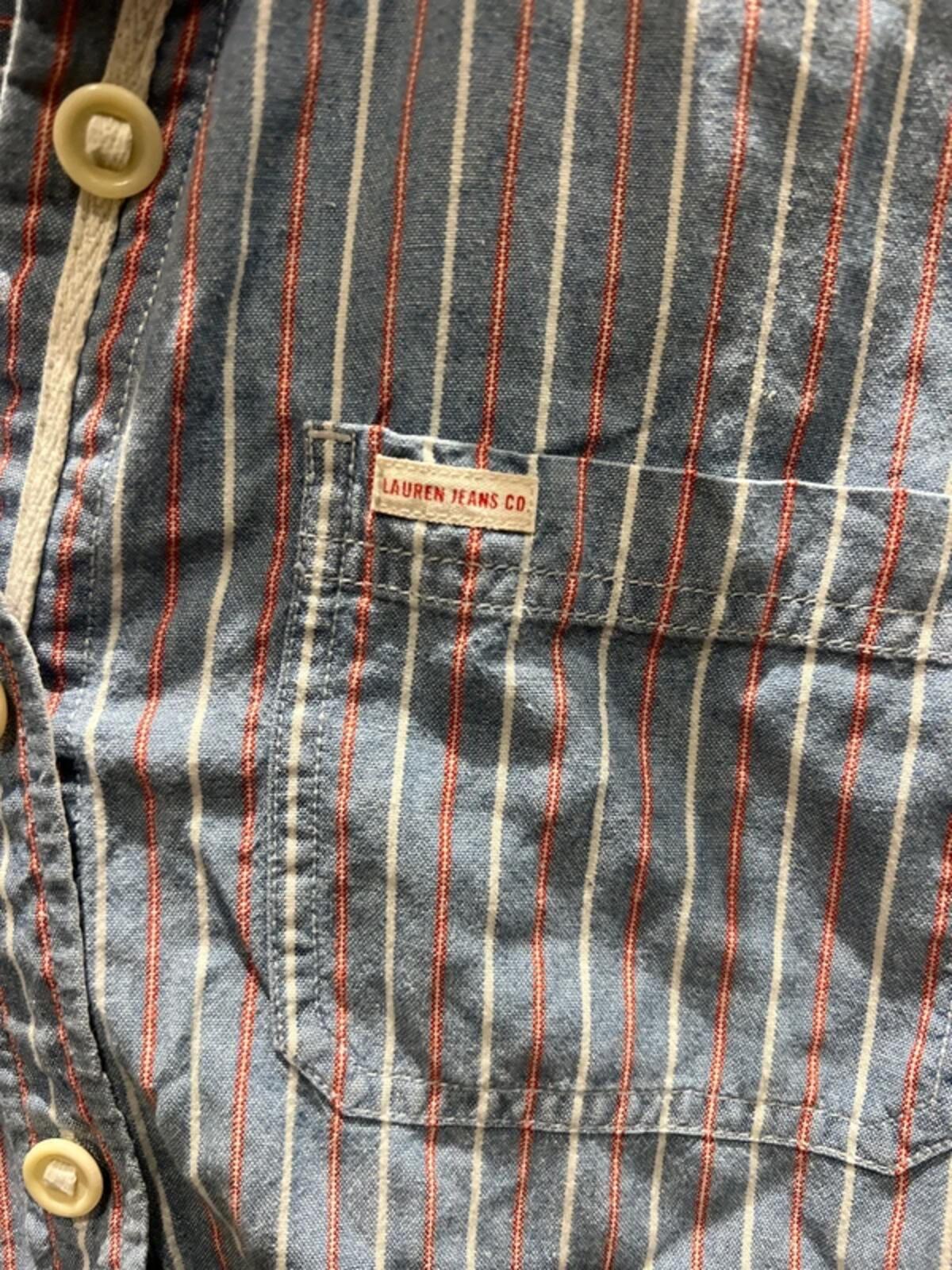 Vintage Ralph Lauren Jeans Co Blue Striped Shirt S