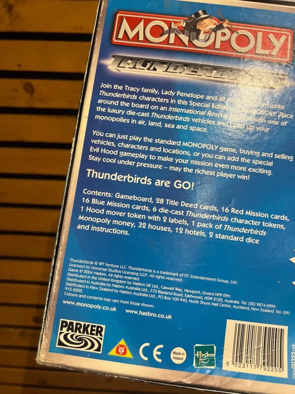 Monopoly Thunderbirds Vintage 2004 Board Game Special Edition