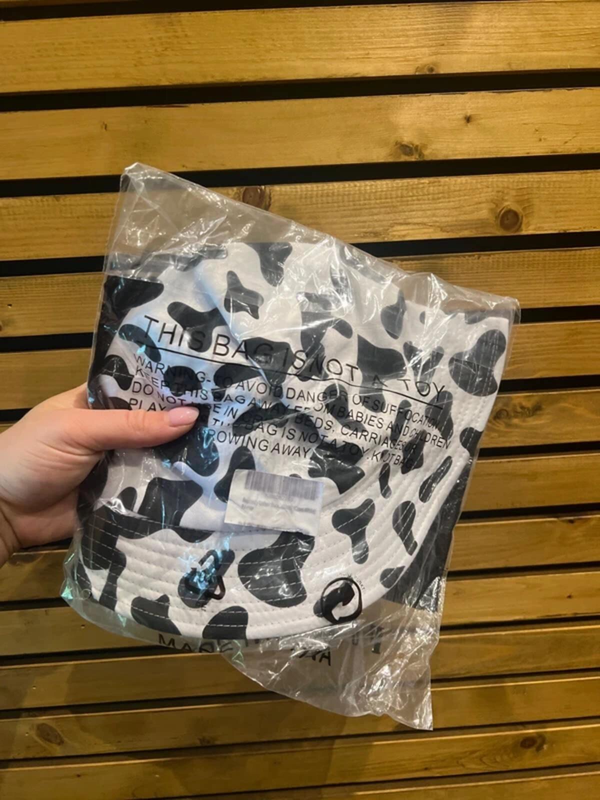 Cow Print Reversible Festival Bucket Sun Hat NEW