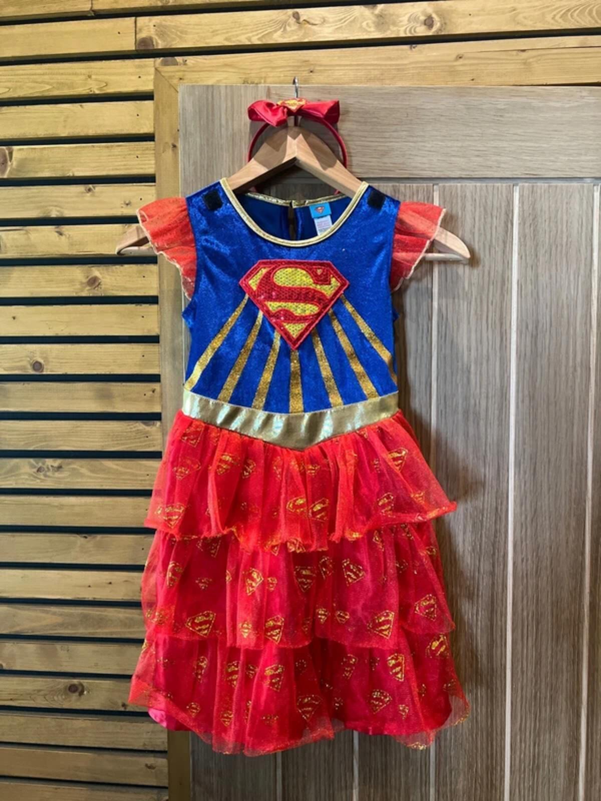 Supergirl DC Fancy Dress Costume & Headband 7-8Y