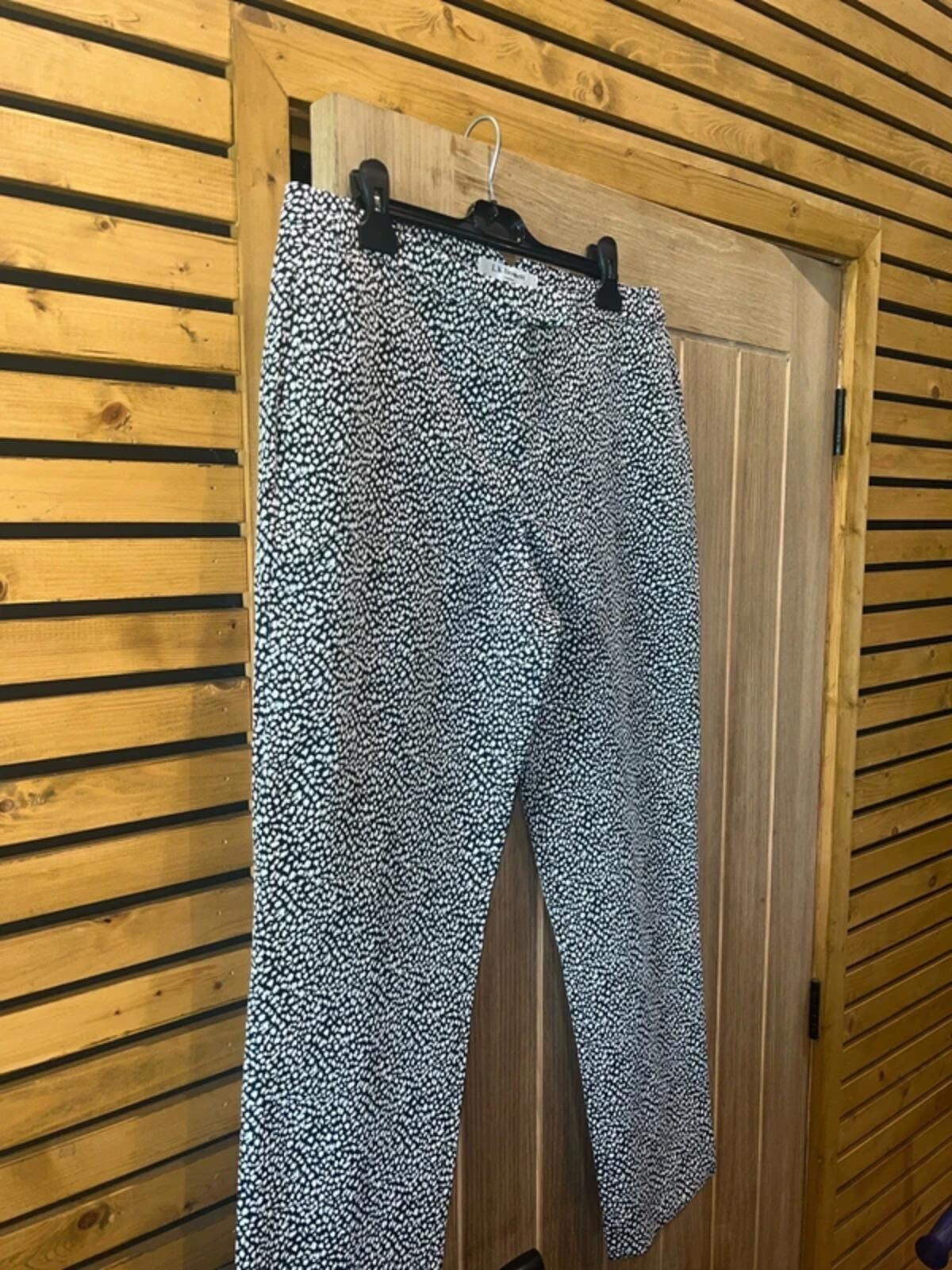 L.K.Bennett Black & White Print Tailored Trousers 14