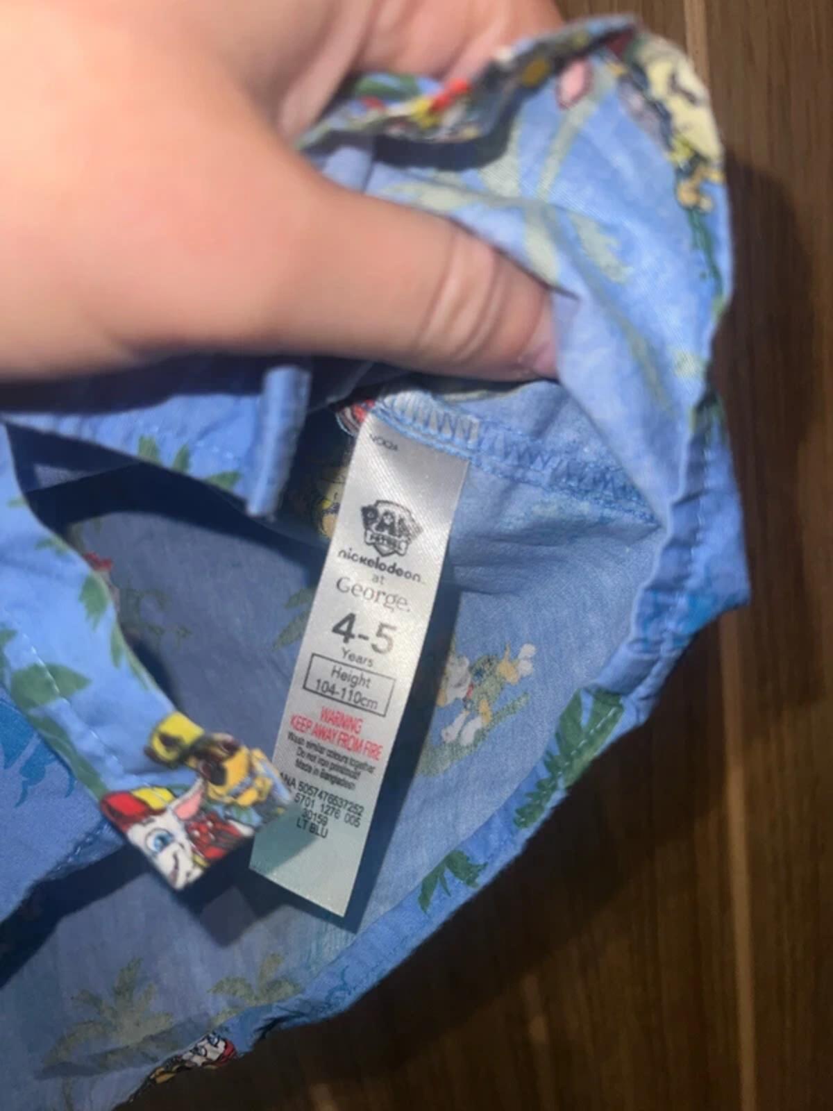 Paw Patrol Blue Hawaiian Character Shirt 4-5Y