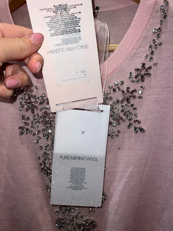 Giambattista Valli x H&M Pink Merino Wool Jumper NEW