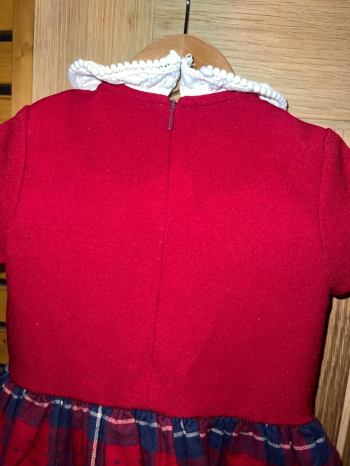 Marta Y Paula Red Tartan Christmas Dress 3Y