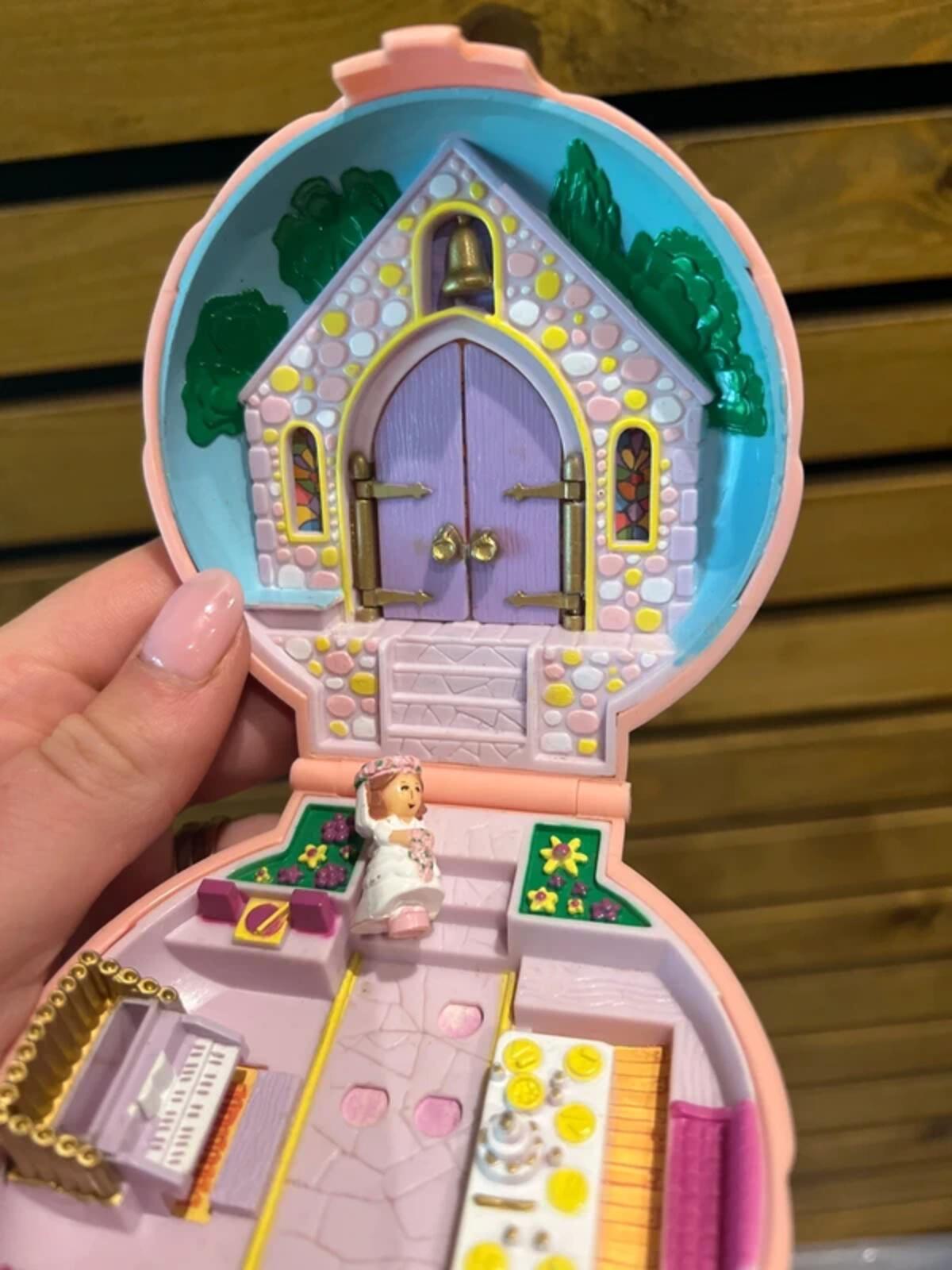 Polly Pocket Vintage 1989 Pink Wedding Day Compact Playset