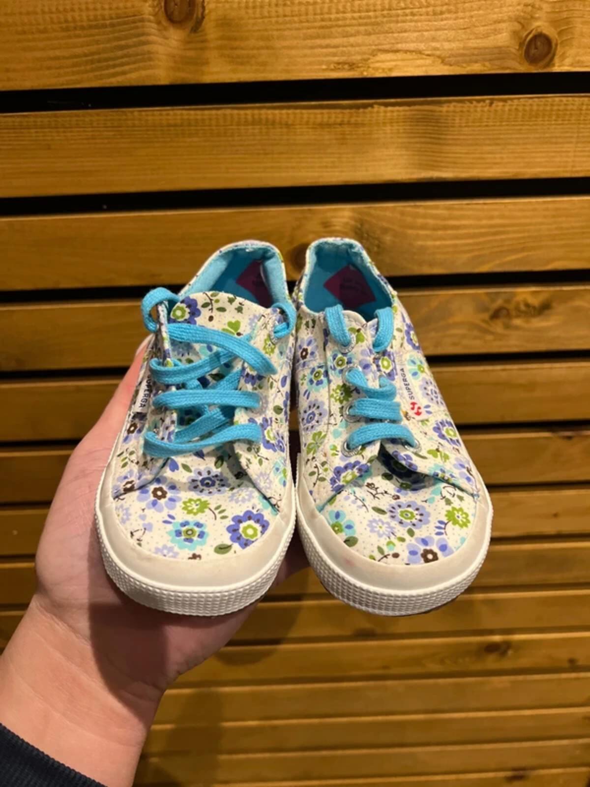 Superga Blue Floral Canvas Trainers UK7.5