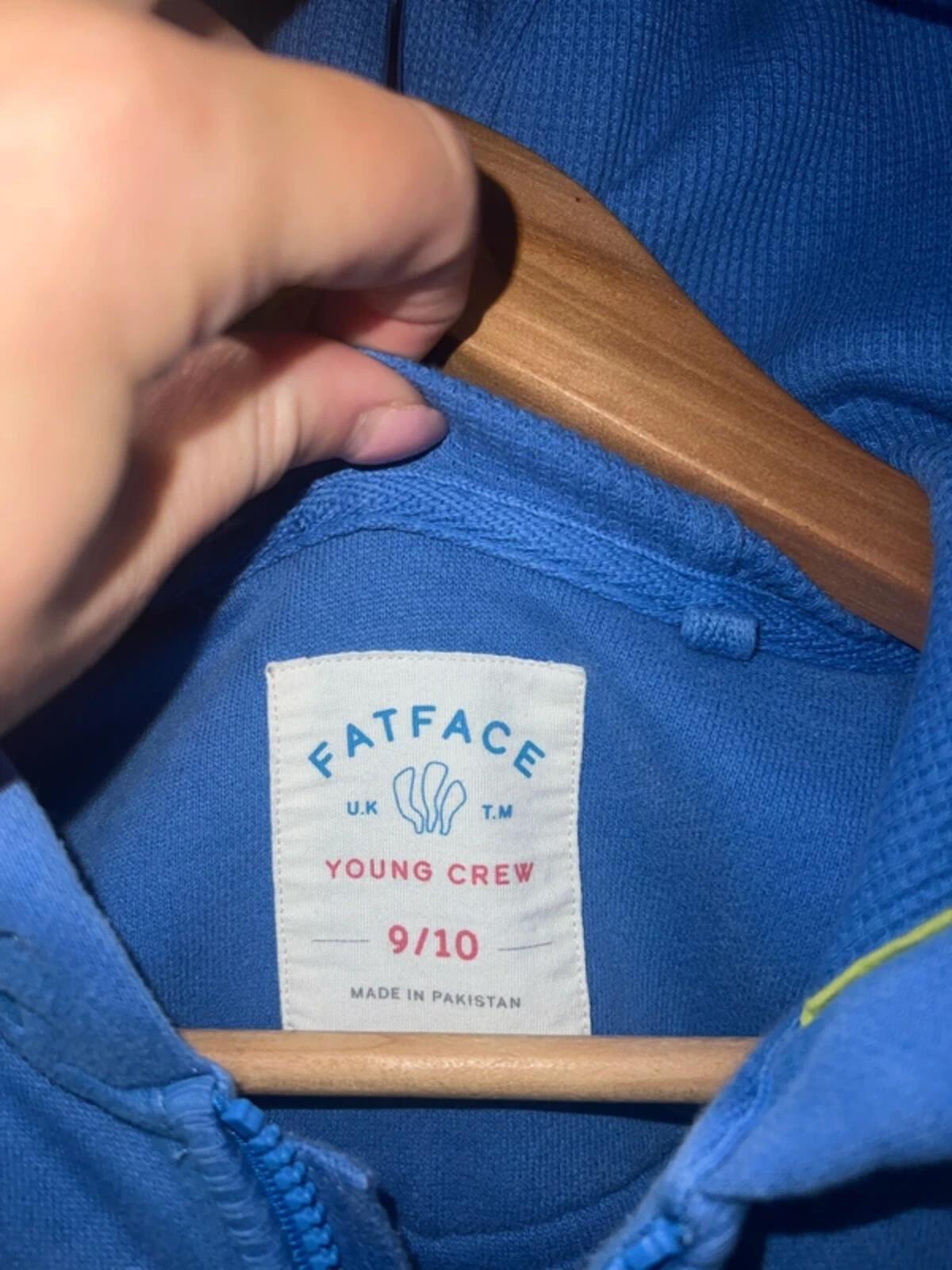 FatFace Rock The Reef Blue Zip Hoodie Jacket 9-10Y