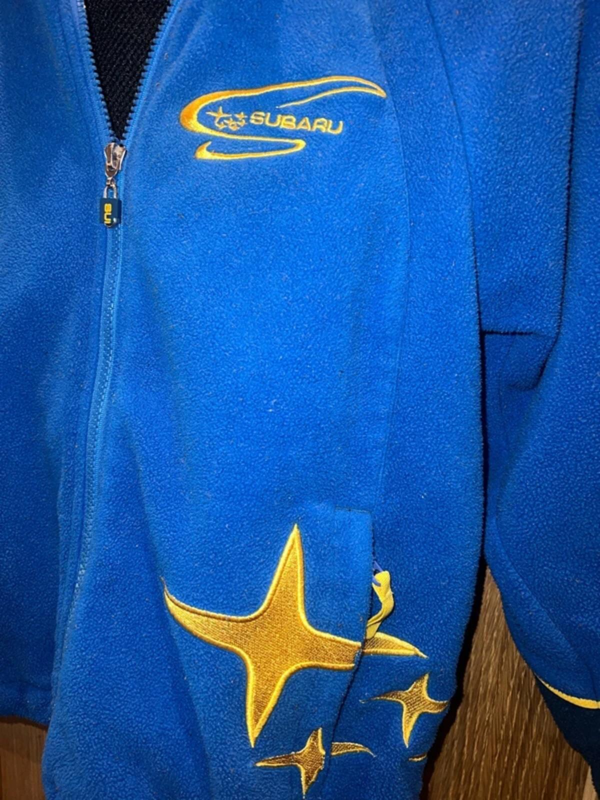 Vintage Subaru Racing Blue Fleece Jacket 9-11Y