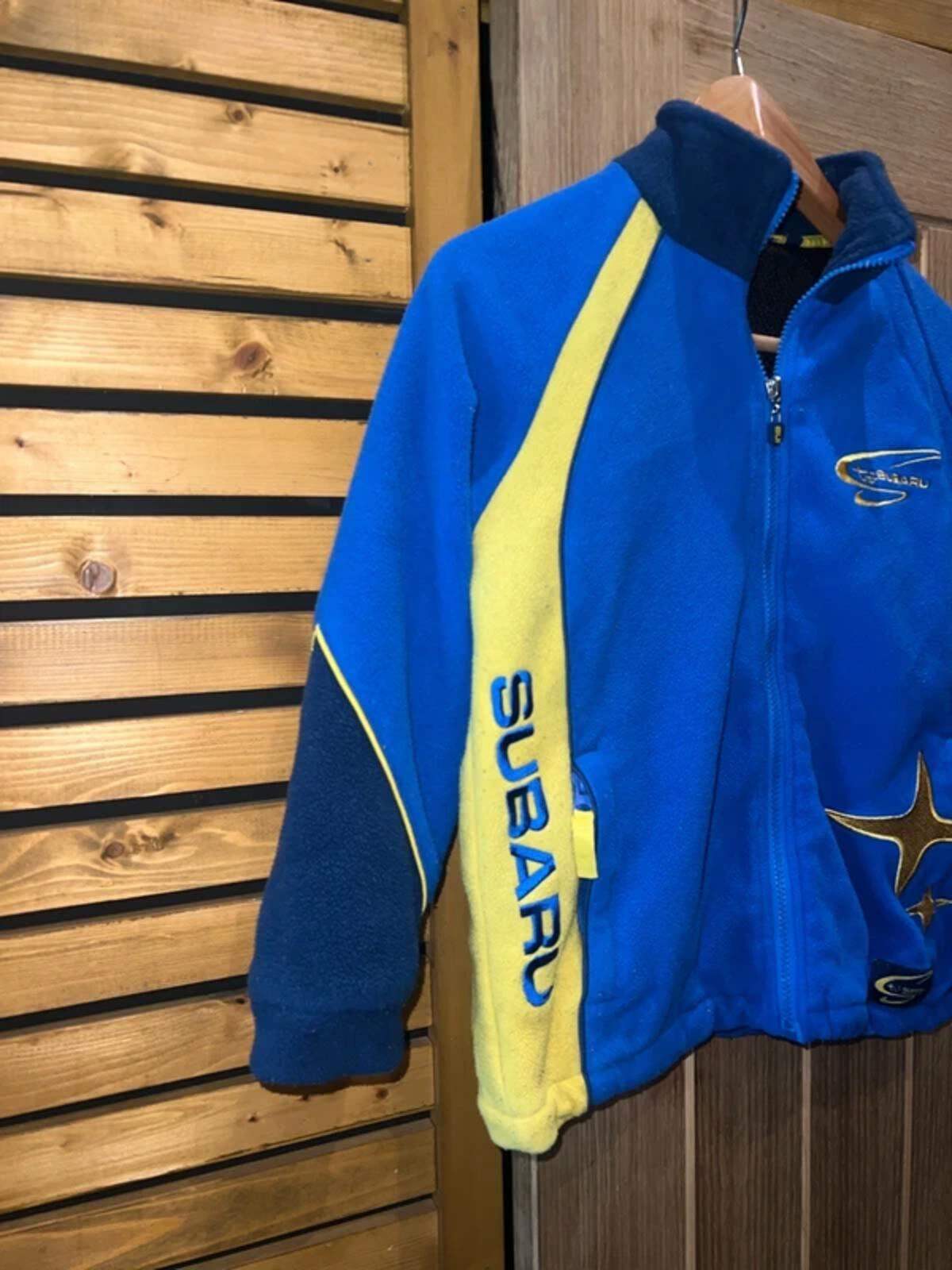 Vintage Subaru Racing Blue Fleece Jacket 9-11Y