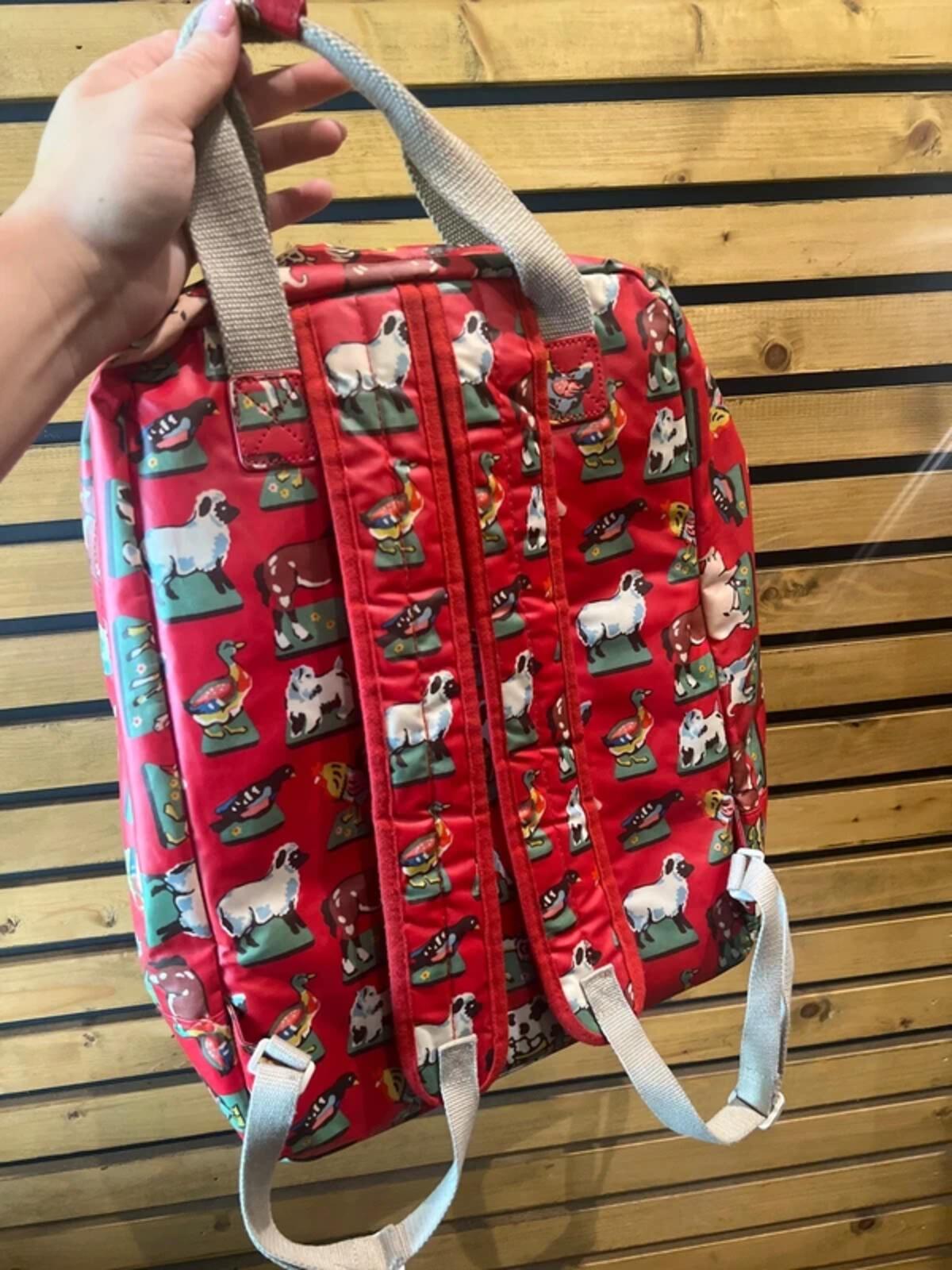 Cath Kidston Farm Animal Print Red Laptop Rucksack