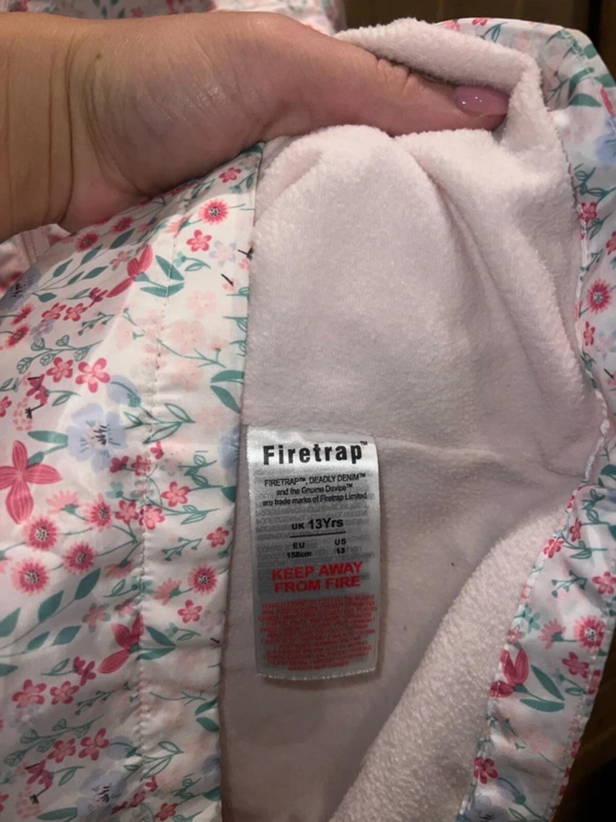 Firetrap Floral Print Water Resistant Coat 13Y