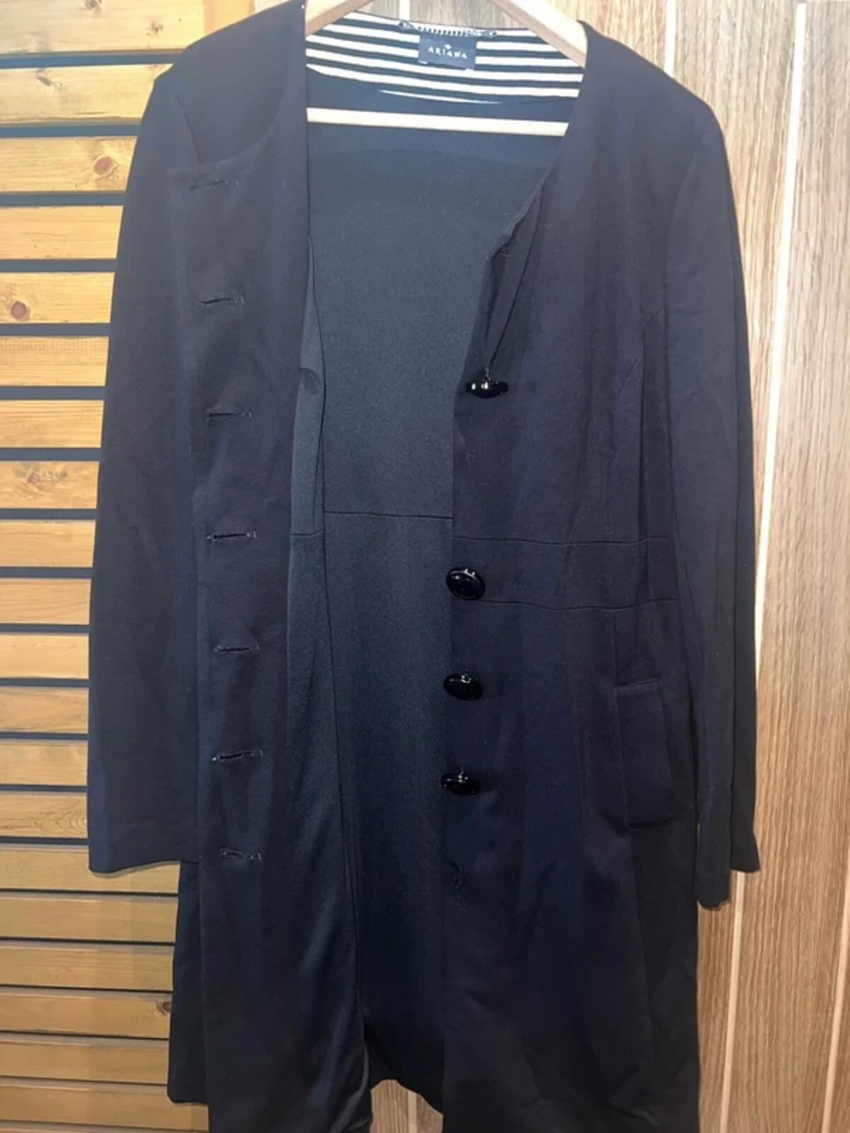 Ariana Black Long Blazer Jacket 12-14