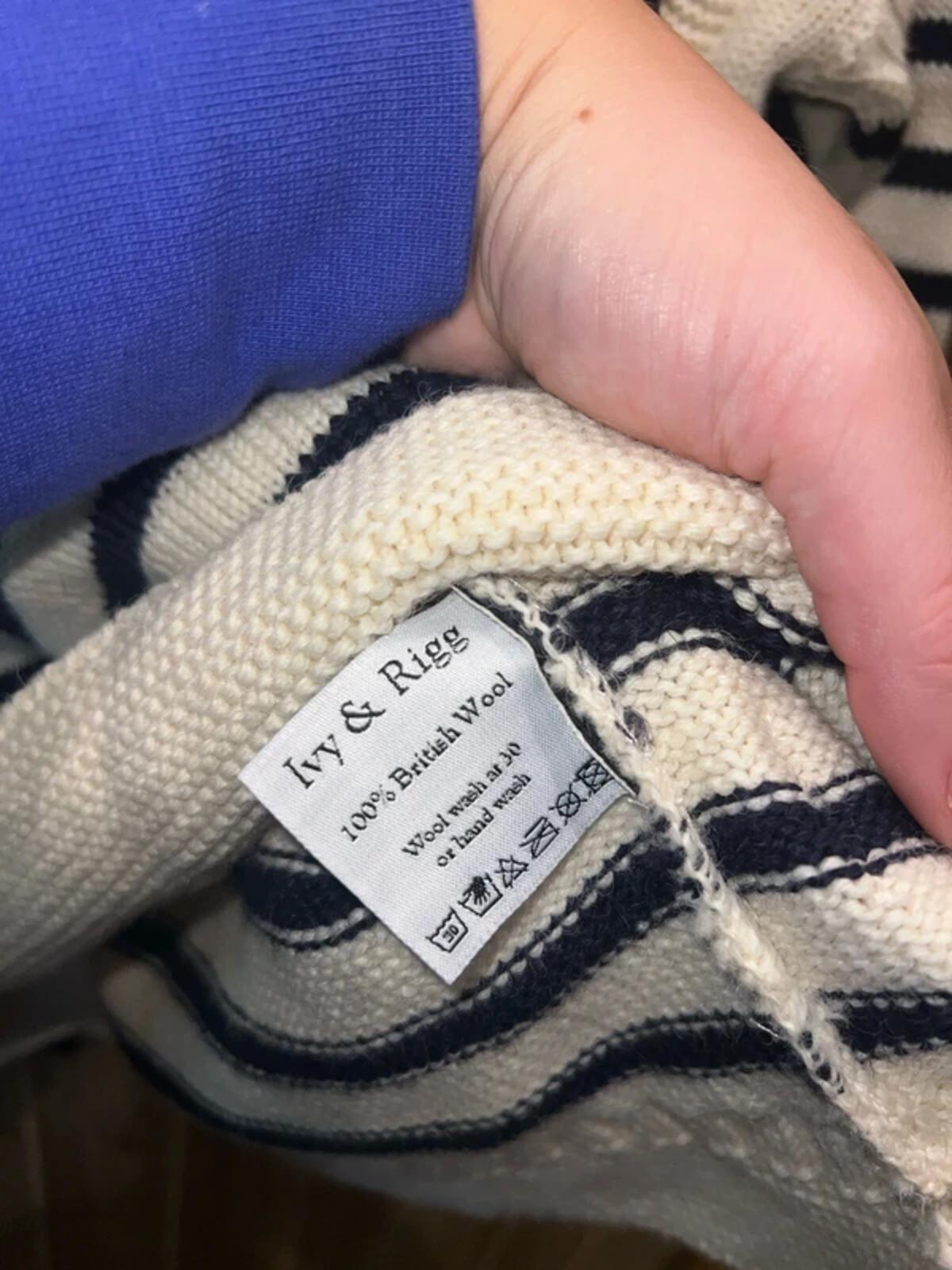 Ivy & Rigg Striped Wool Knit Jumper L NEW