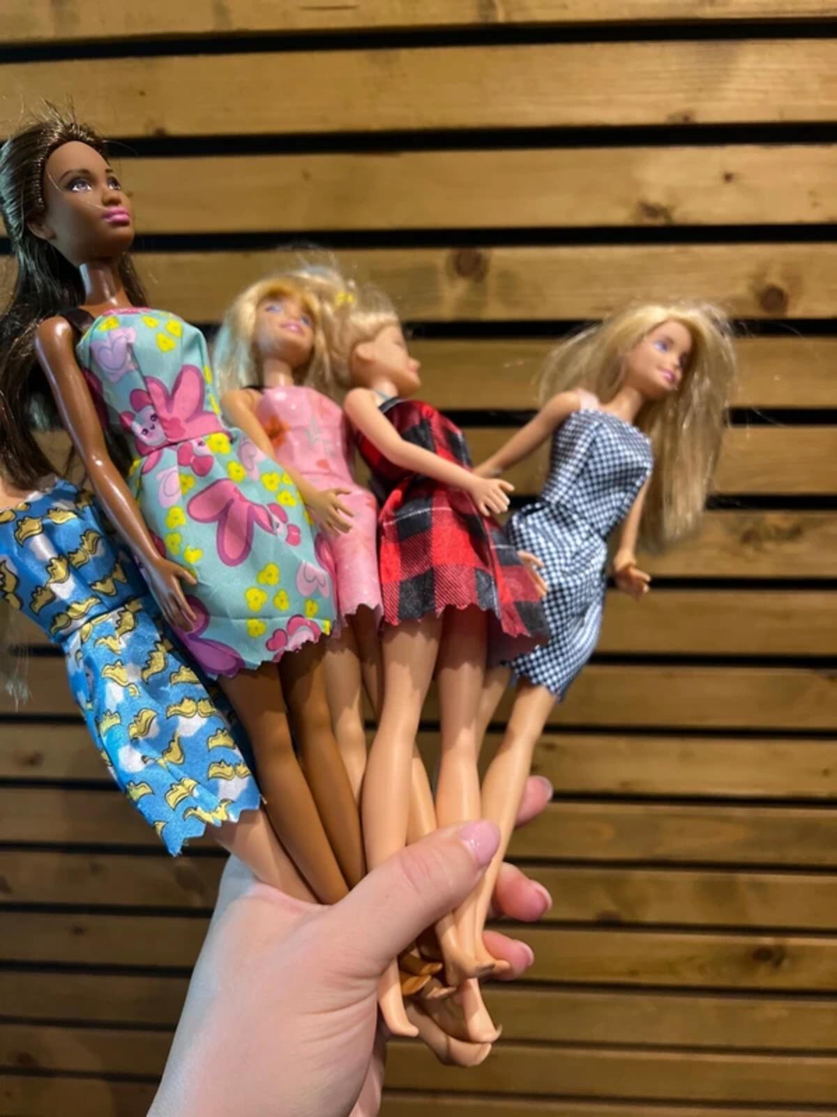Barbie Dolls with Clothes Bundle (5)