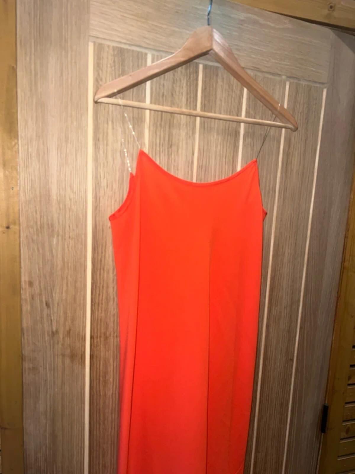 DKNY Orange V Back Maxi Dress 10