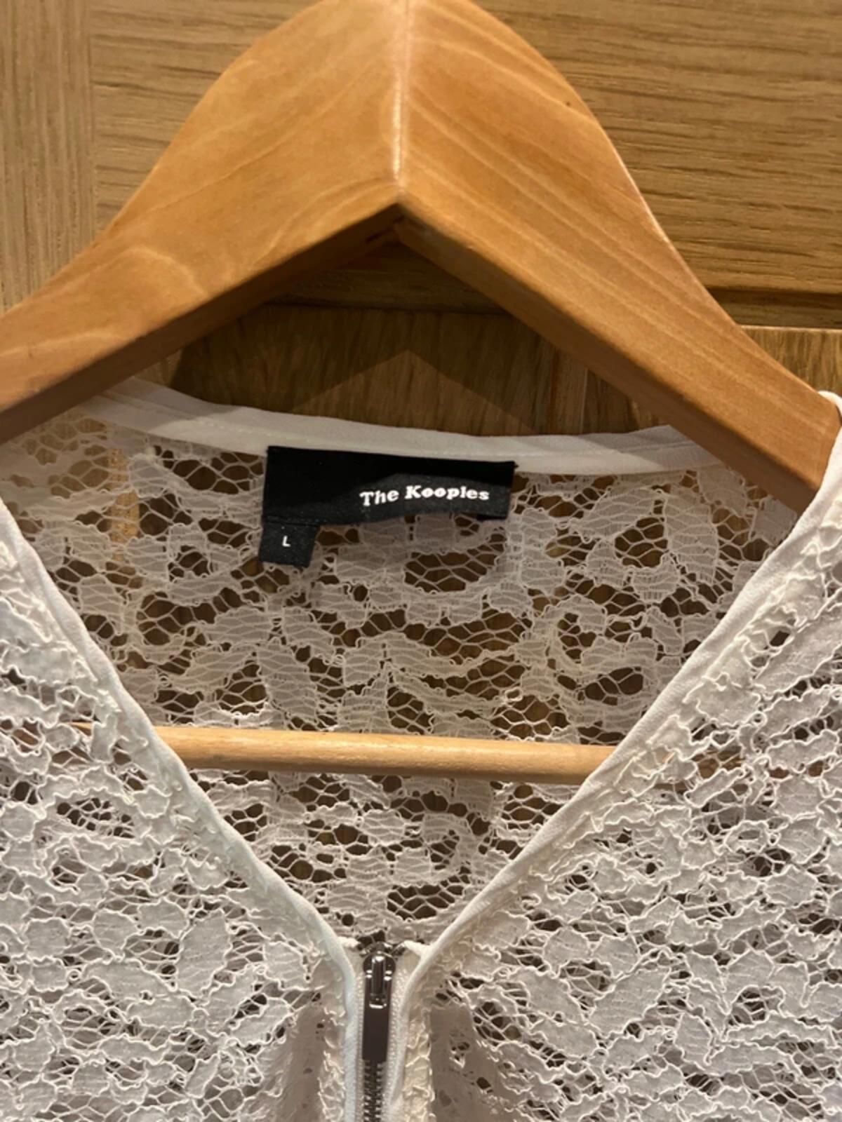 The Kooples White Lace Zip Top L