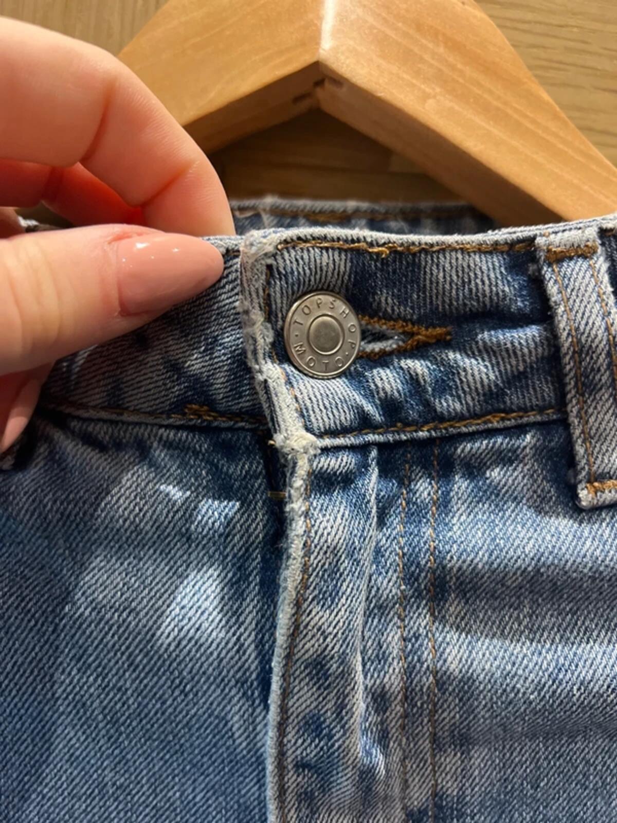 Topshop Floral Denim Blue Mom Jeans W26