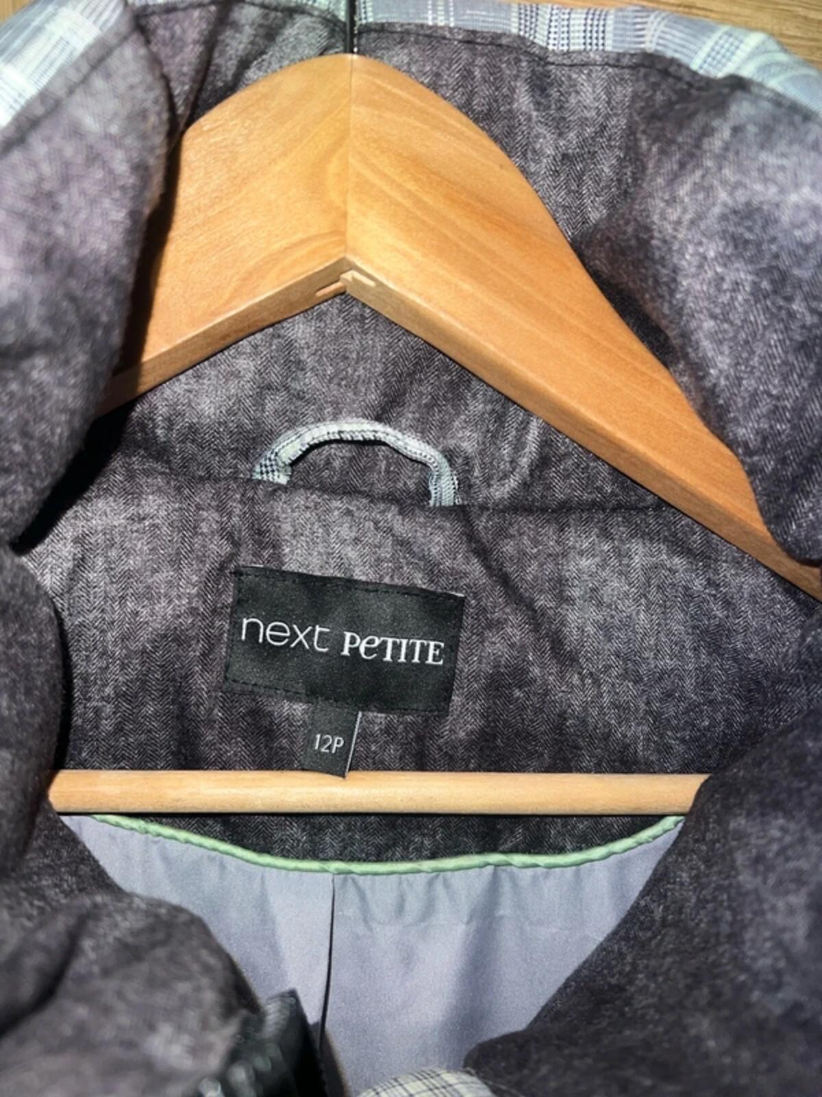 Next Petite White Plaid Padded Jacket 12