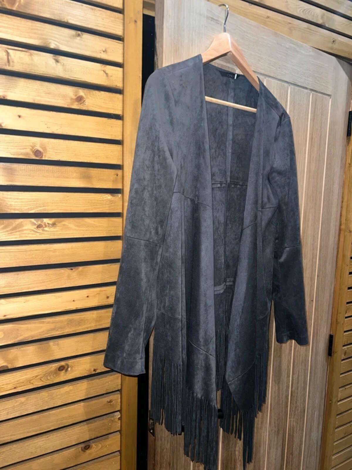 ONLY Suede Effect Fringed Jacket L