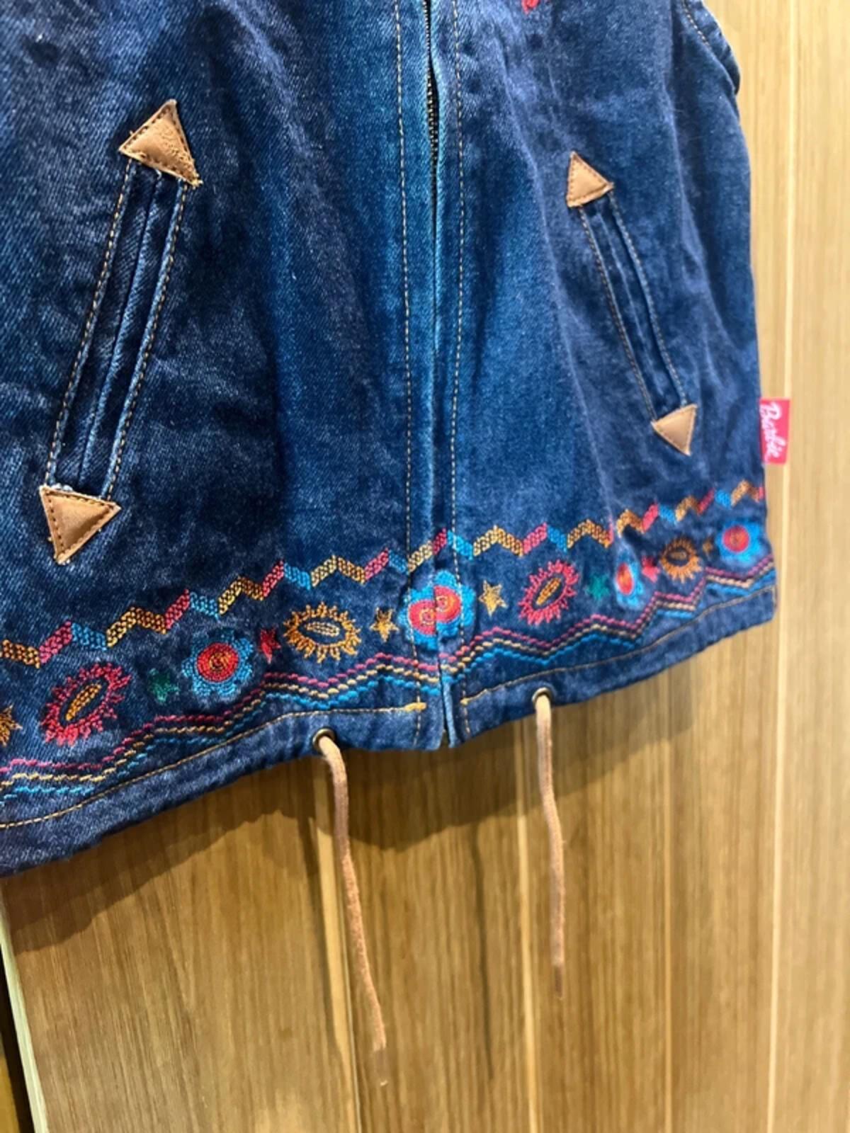 Vintage Barbie Denim Zip Biker Vest 6-7Y