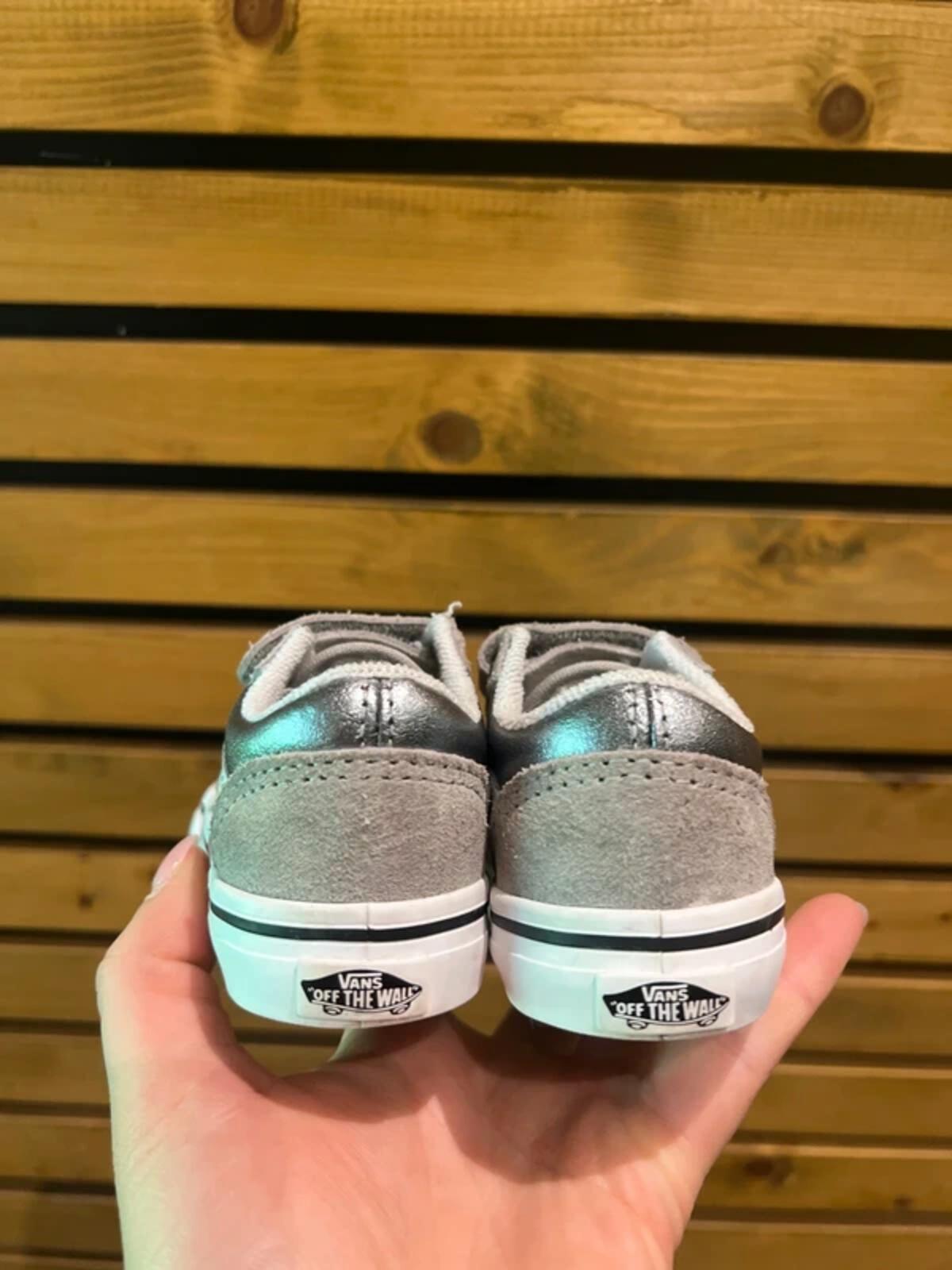 Vans Old Skool V Silver Metallic Trainers UK5