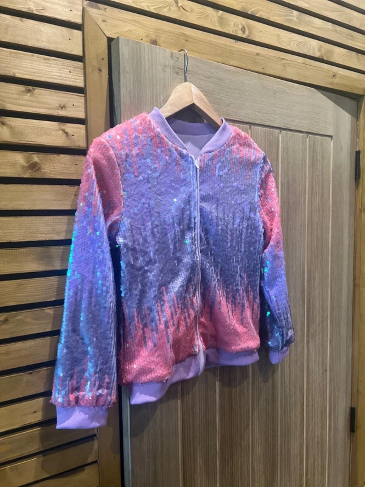 Sequin Lilac Disco Zip Jacket 11Y