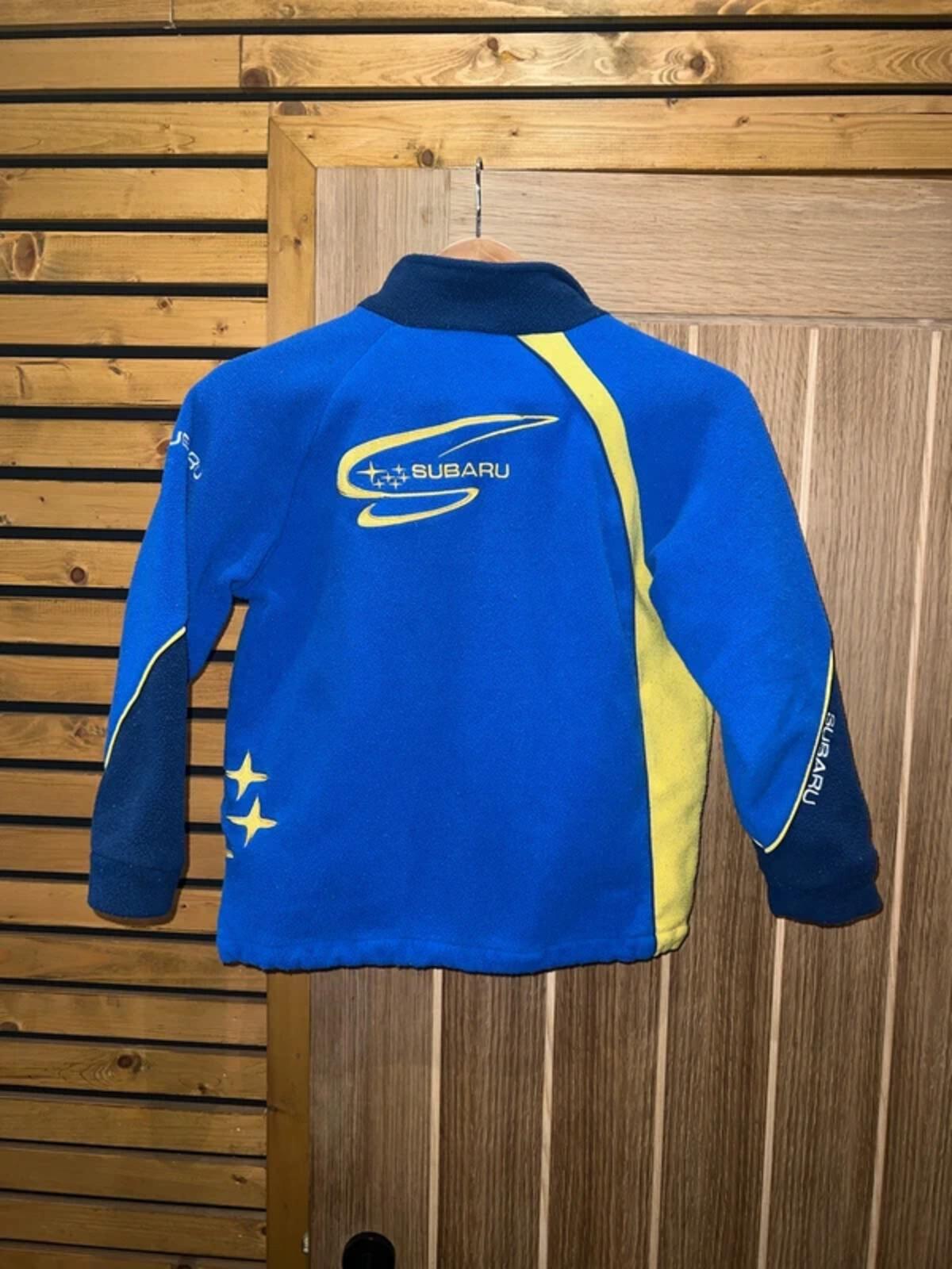 Vintage Subaru Racing Blue Fleece Jacket 9-11Y