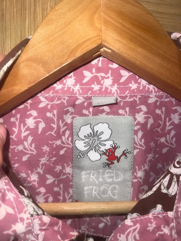 Vintage Joe Browns Fried Frog Brown Paisley Floral Shirt M