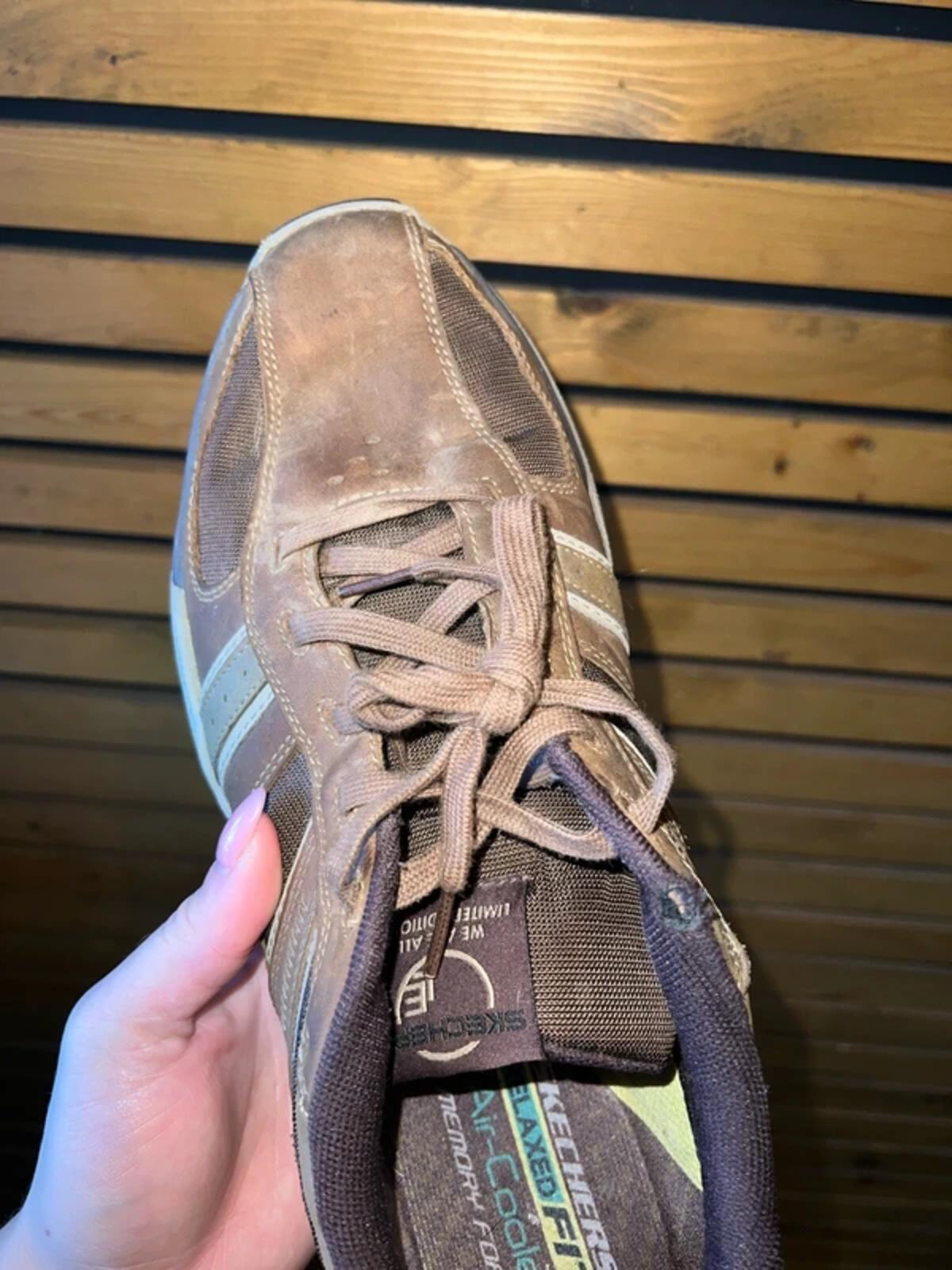 Skechers Respected Edgemere Goodyear Brown Trainers UK13
