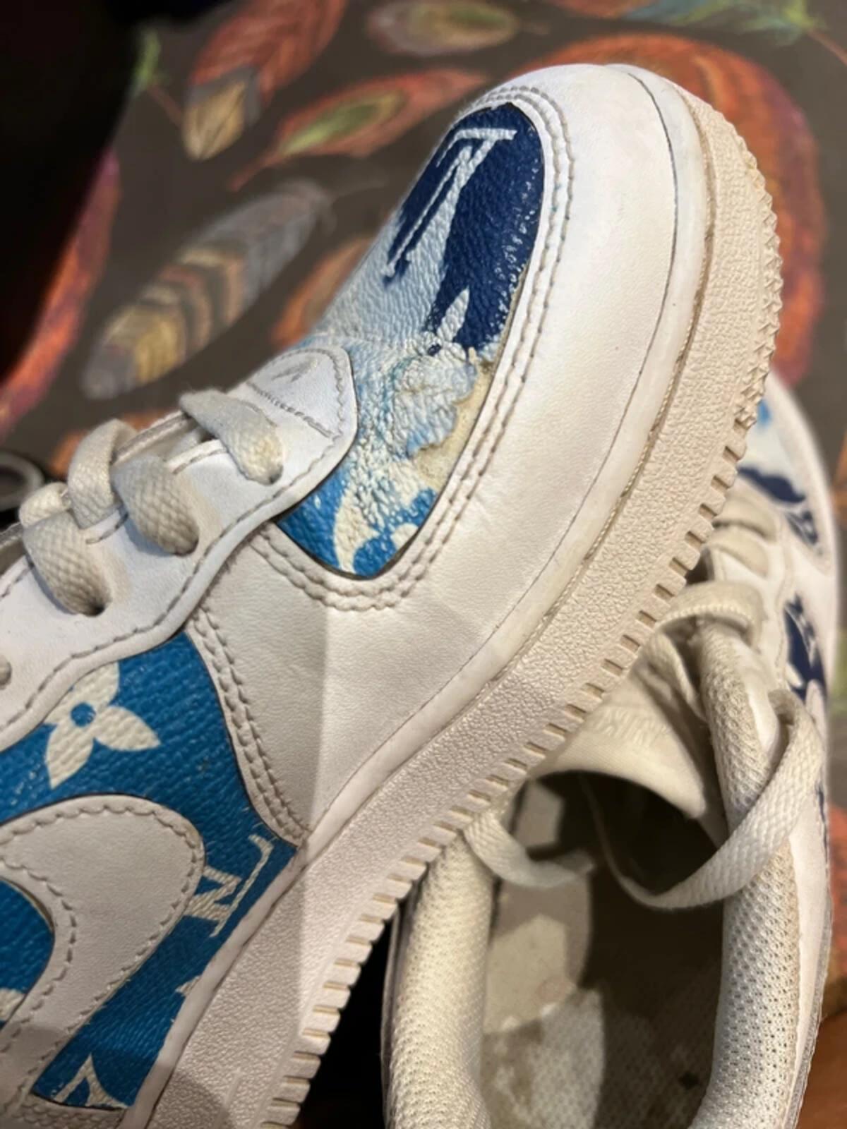 Nike Air Force 1 White Designer Detailing Trainers UK1
